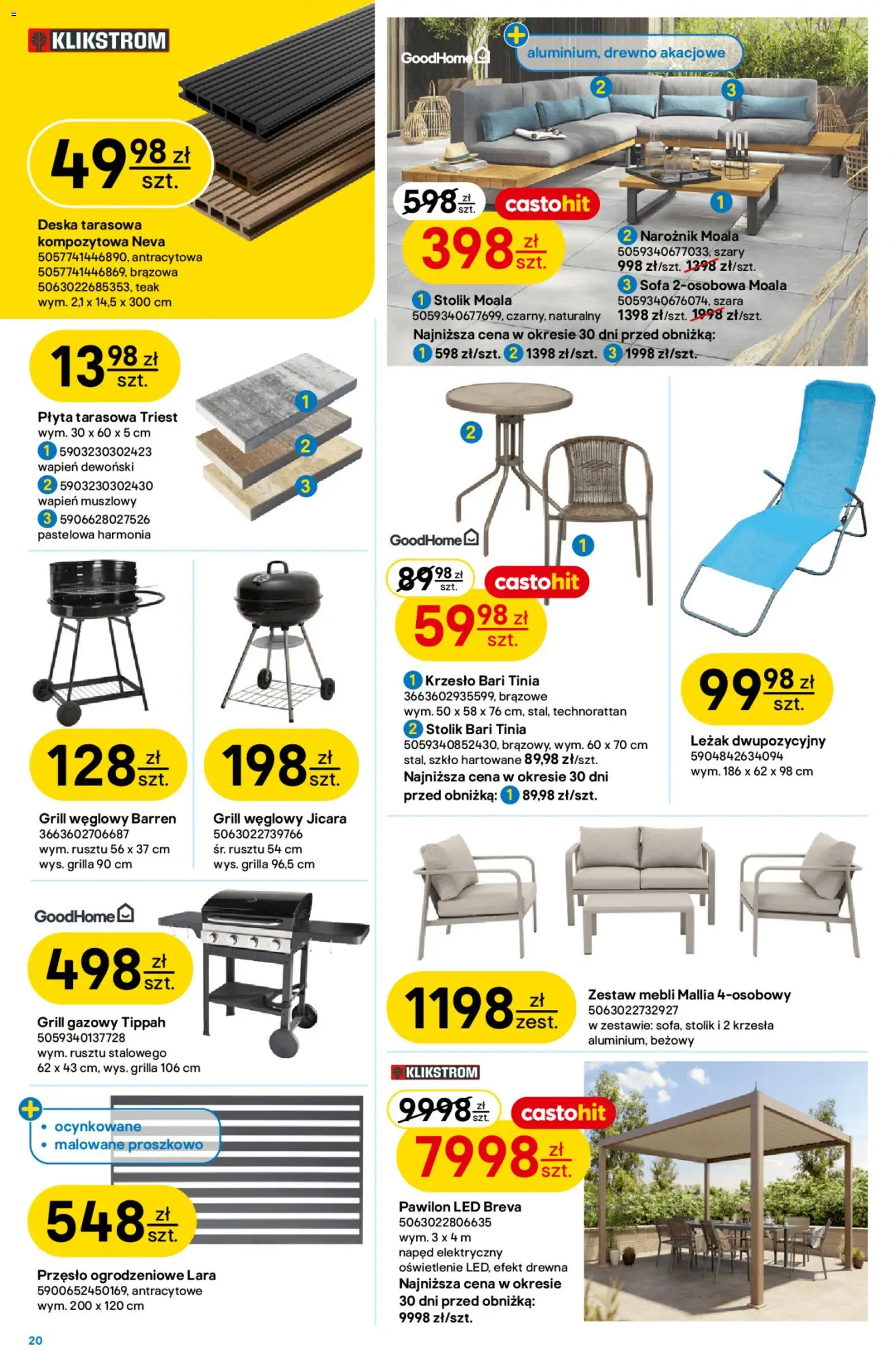 Castorama gazetka od 08.07.2026 | Strona: 20 | Produkty: Grill gazowy, Sofa, Leżak, Krzesło