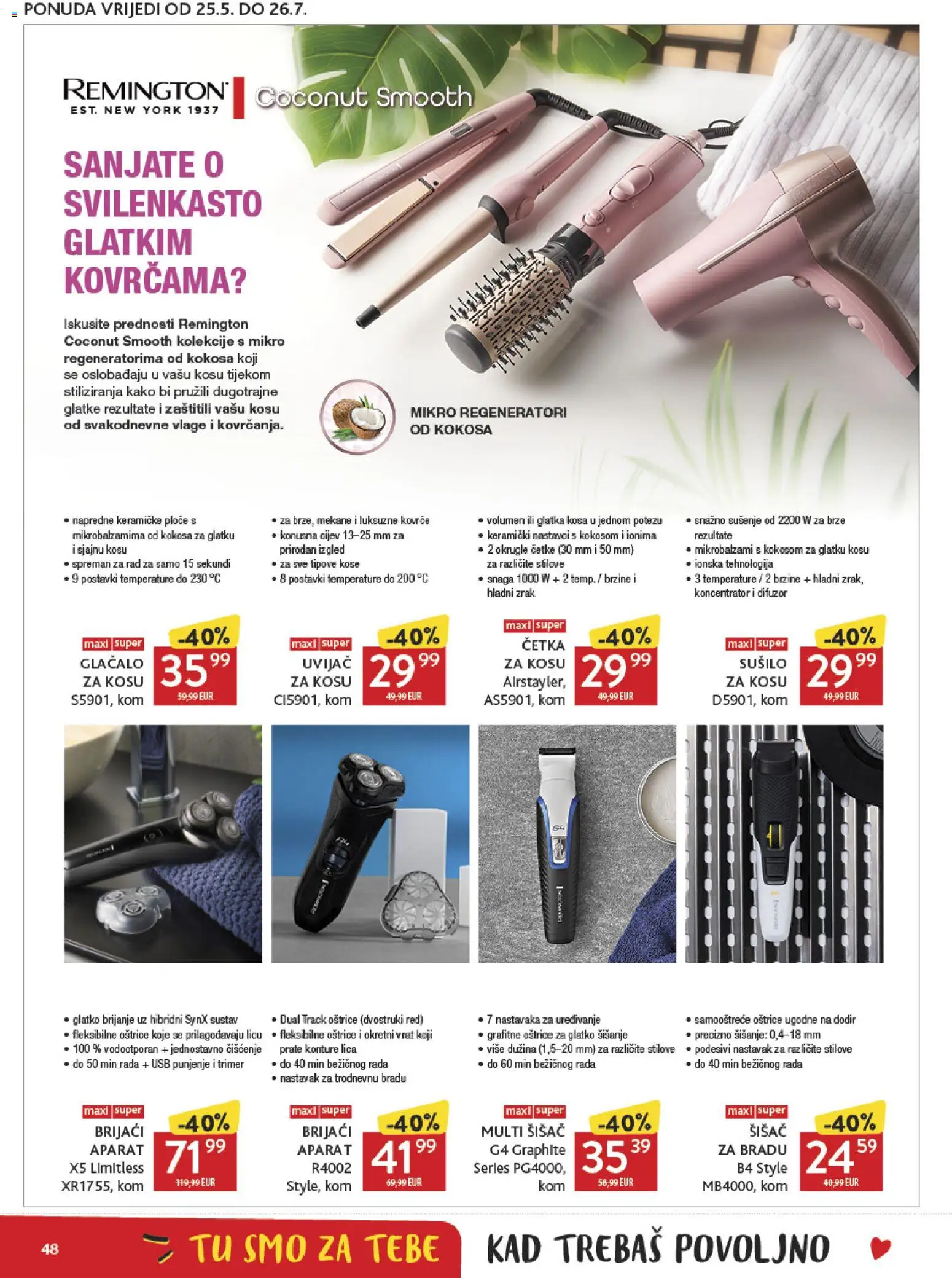 Konzum katalog | vrijedi od 03.06.2026 | Stranica: 48 | Proizvodi: Sušilo za kosu, Četka, Četka za kosu, USB