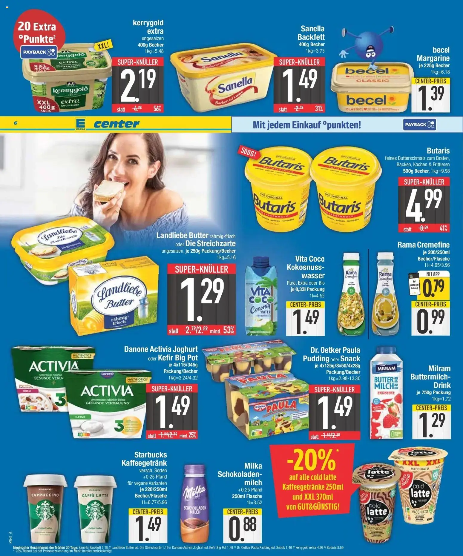 E center Prospekt Kolbermoor (ab 05.10.2026) zum Blättern | Seite: 6 | Produkte: Kefir, Starbucks, Wasser, Milram