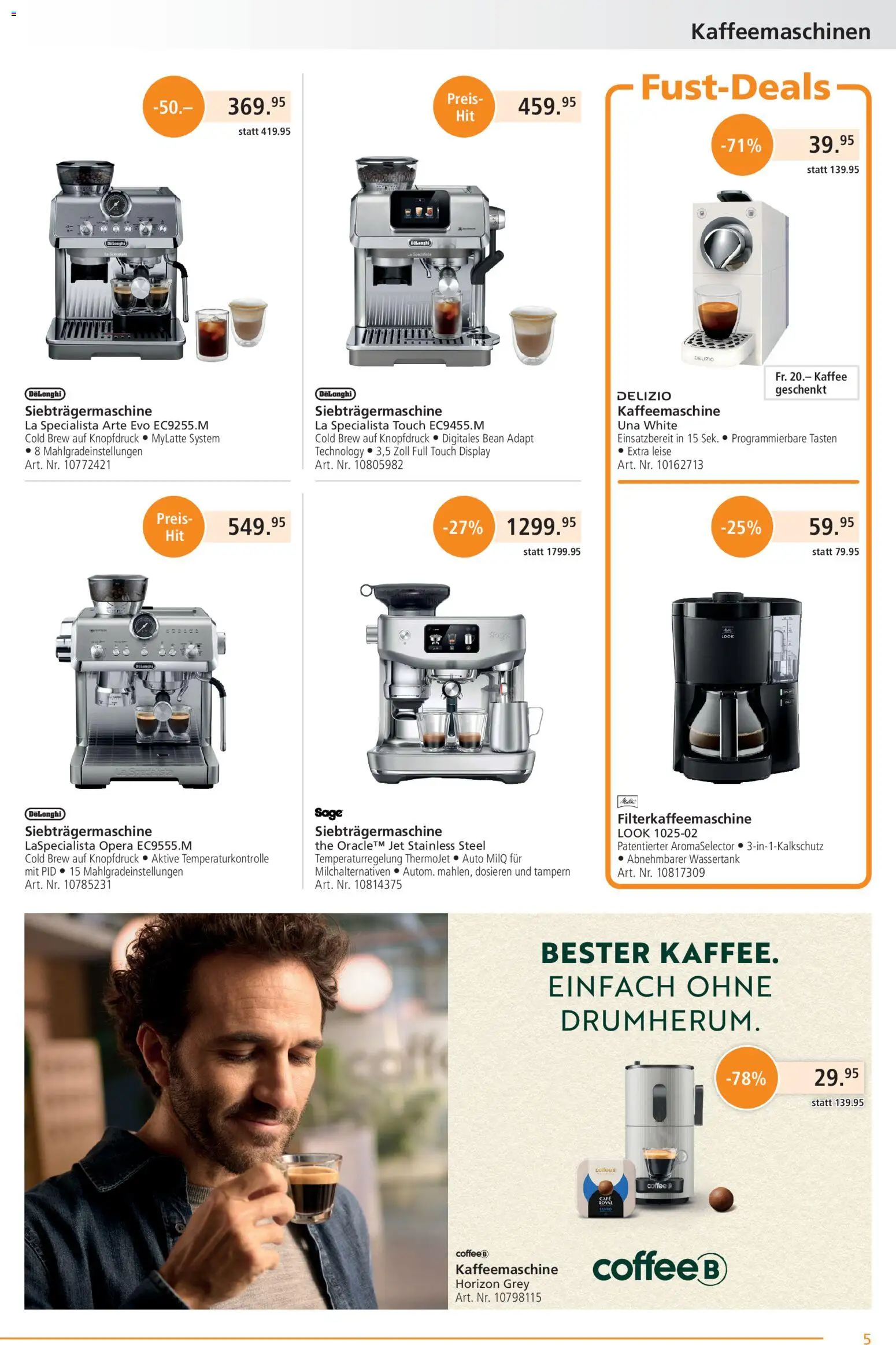 Fust aktionen – gültig ab 21.09.2026 | Seite: 5 | Produkte: Filterkaffeemaschine, Kaffeemaschine