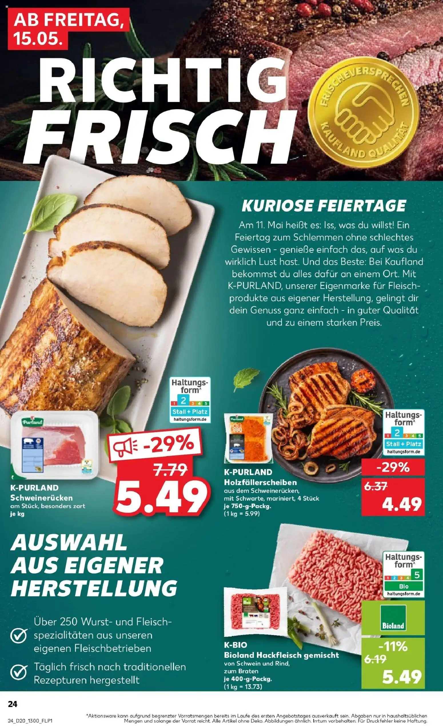 Kaufland Prospekt Hattingen – gültig ab 15.05.2026 | Seite: 24 | Produkte: Wurst, Schweinerucken, Fleisch, Hackfleisch