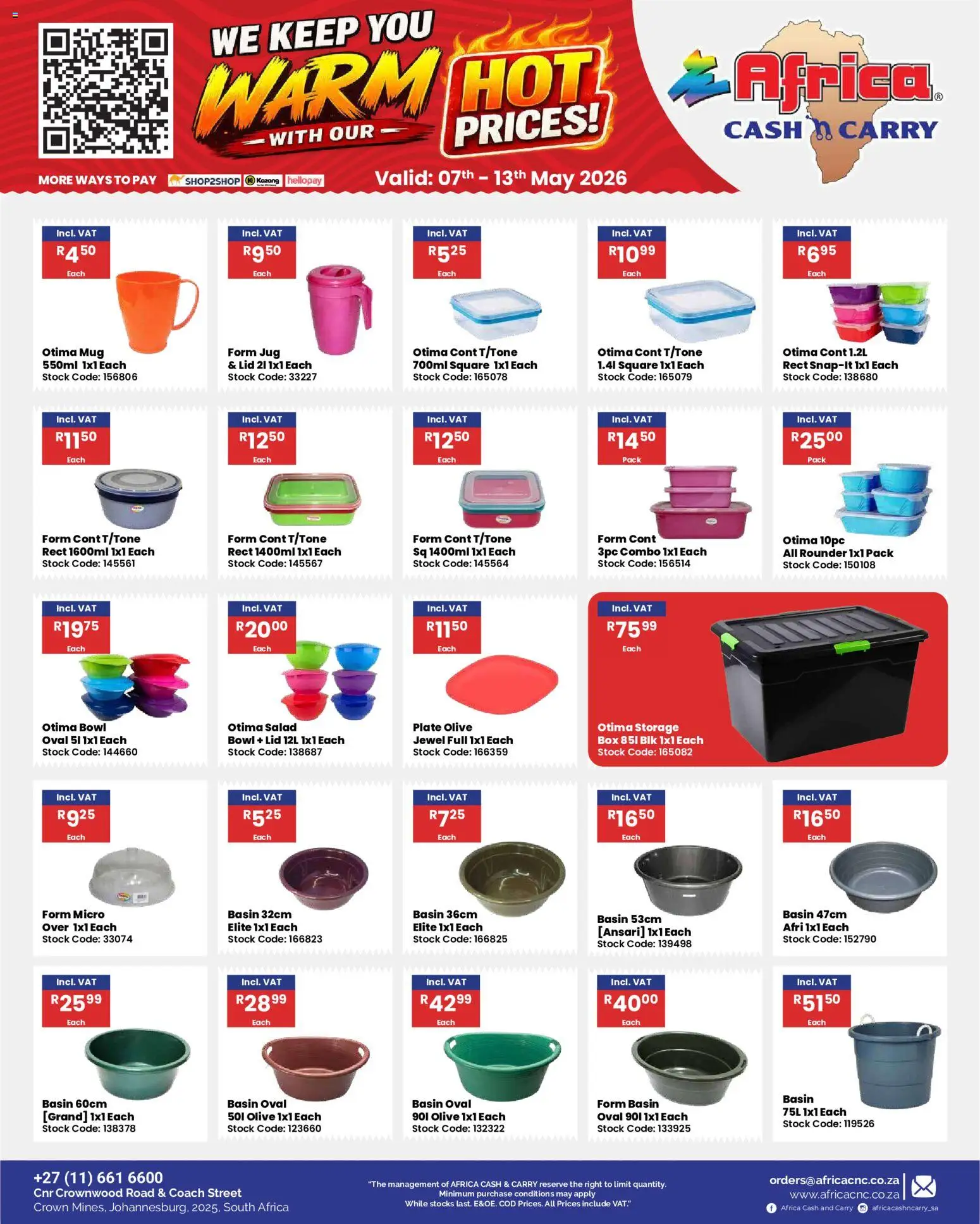 New Africa Cash & Carry catalogue – valid from 07/05/2026 | Page: 36 | Products: Box, Mug, Stock, Salad