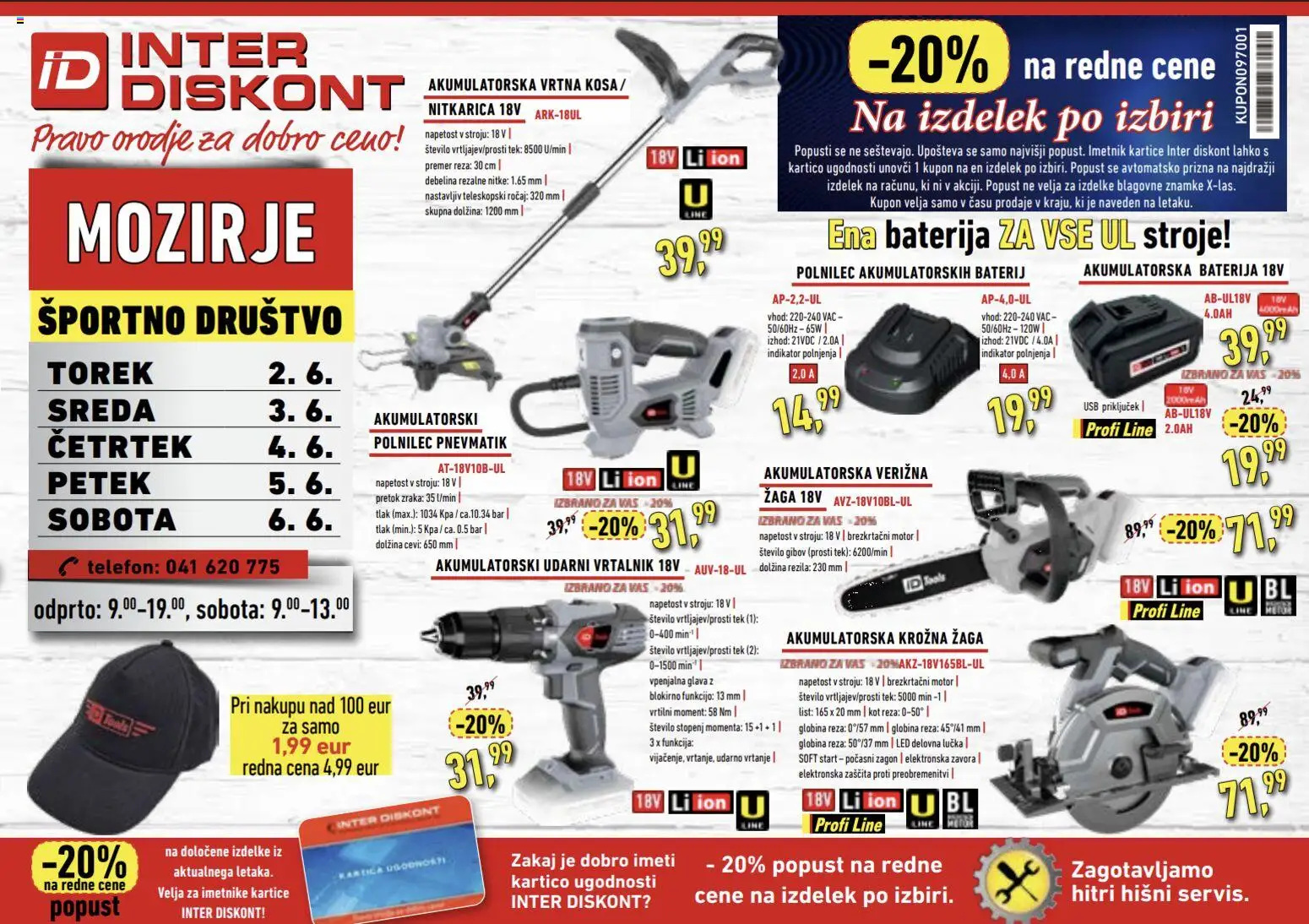 Novi Inter Diskont katalog ponudbe – veljaven od 02.06.2026 | Stran: 1 | Izdelki: Baterija, Usb, Orodje, Krožna žaga