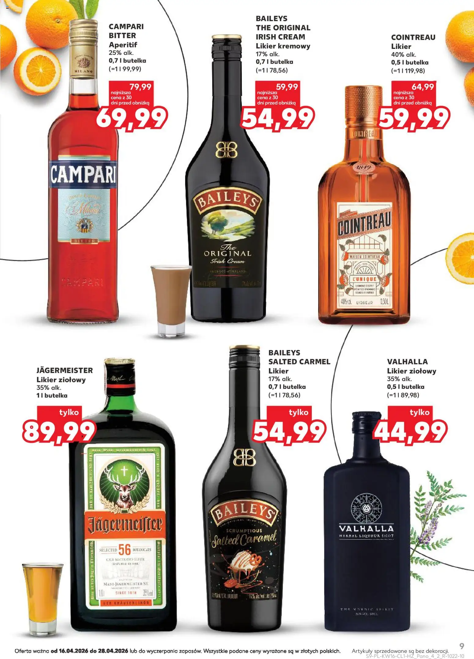 Kaufland Polsko leták - Barek od 16.04.2026 | Strana: 9 | Produkty: Jägermeister, Cointreau, Campari, Irish cream
