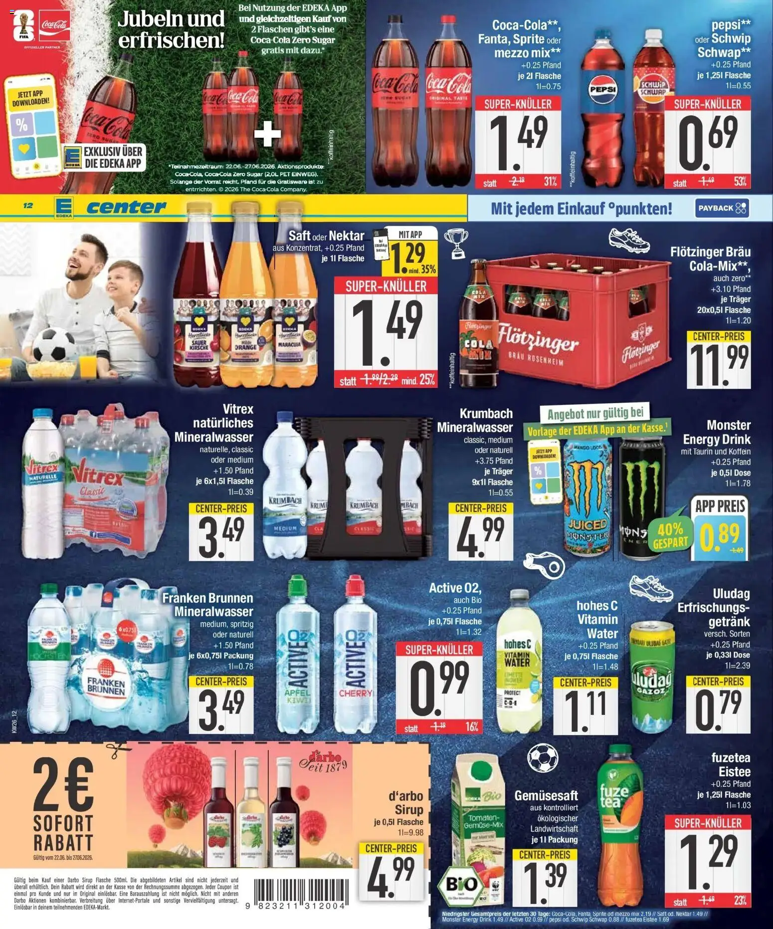 E center Prospekt Krumbach – gültig ab 21.06.2026 | Seite: 14 | Produkte: Sirup, Limette, Hohes c, Saft
