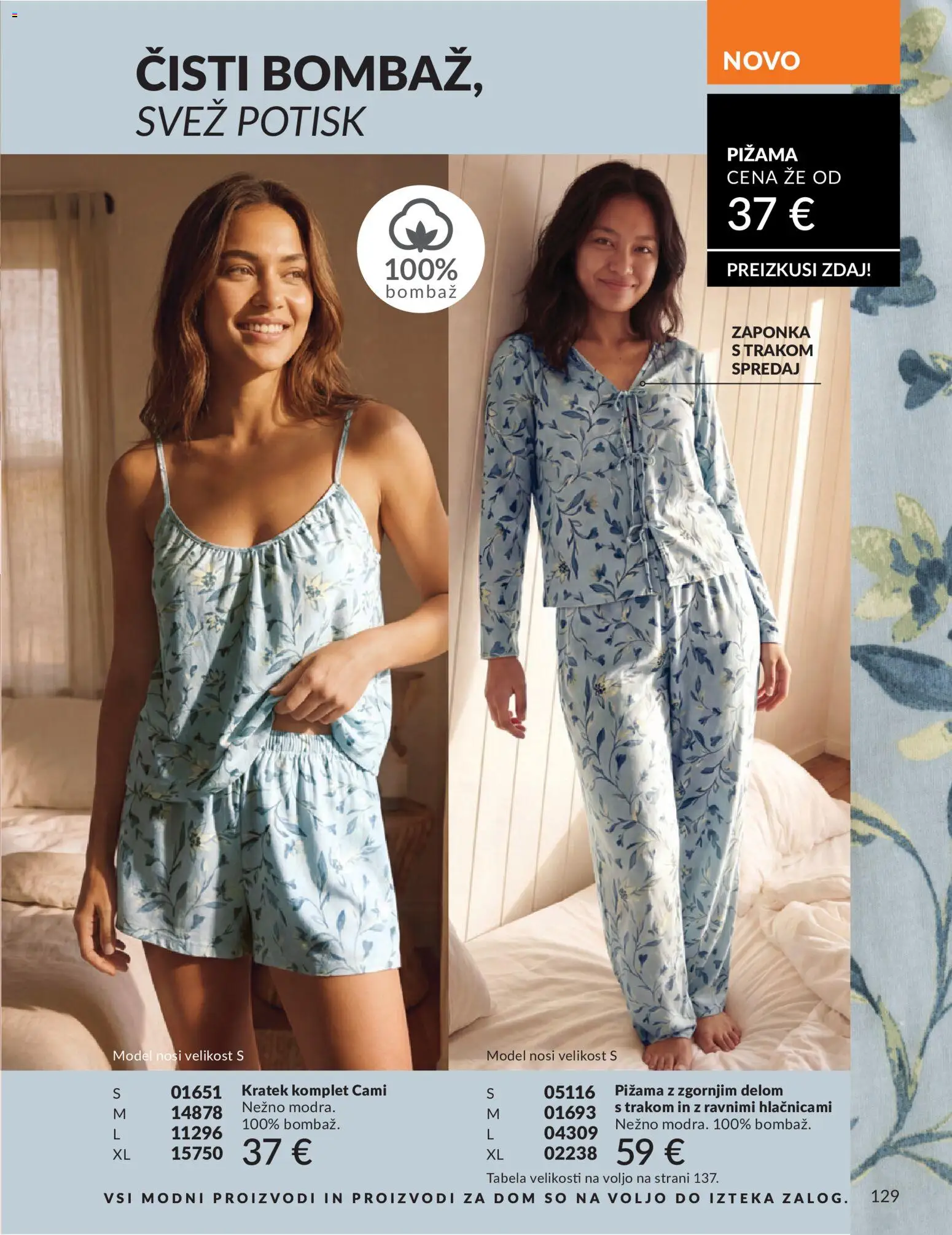 Novi Avon katalog ponudbe – veljaven od 01.08.2026 | Stran: 129 | Izdelki: Pižama