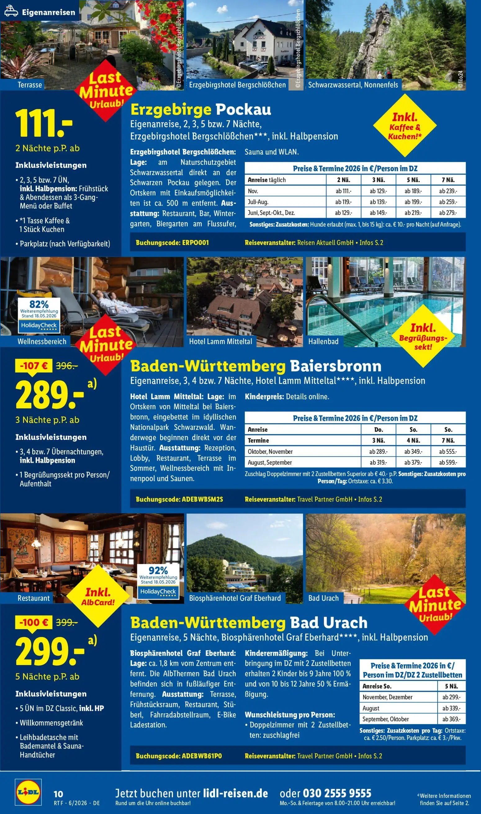 Lidl Reisen Reise-Highlights – gültig ab 13.06.2026 | Seite: 10 | Produkte: HP, Sekt, Bad, Bademantel