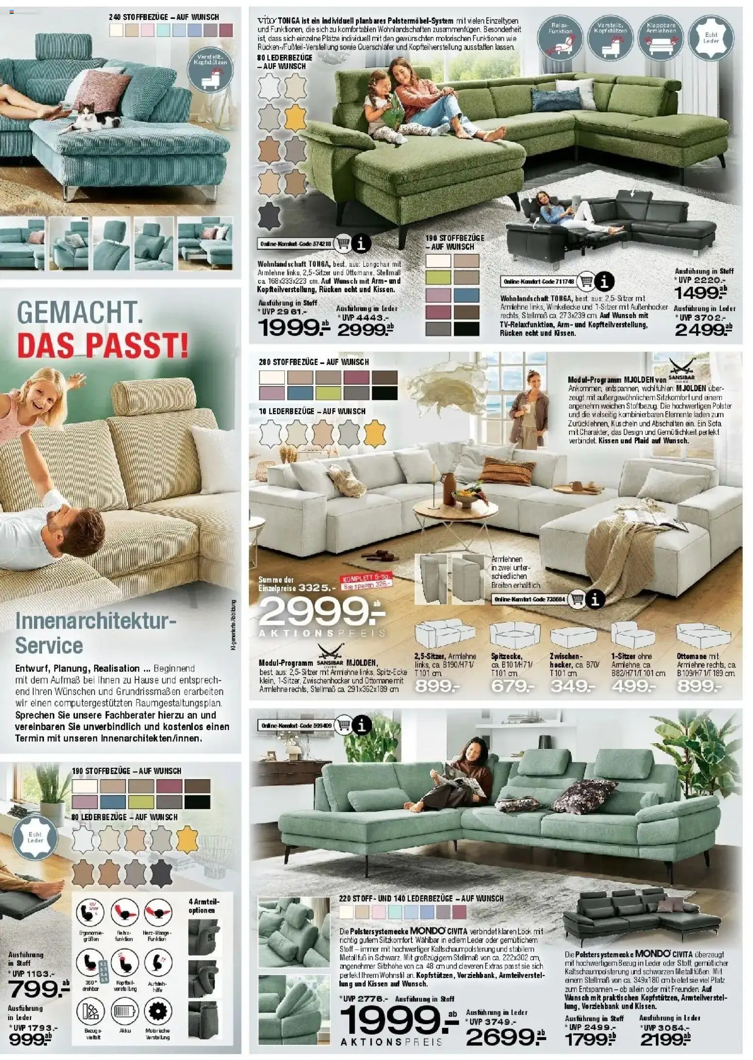 Ostermann - Möbel Ostermann: Neue Möbel wirken Wunder. (ab 29.08.2026) zum Blättern | Seite: 3 | Produkte: Wohnlandschaft, Kissen, Sofa