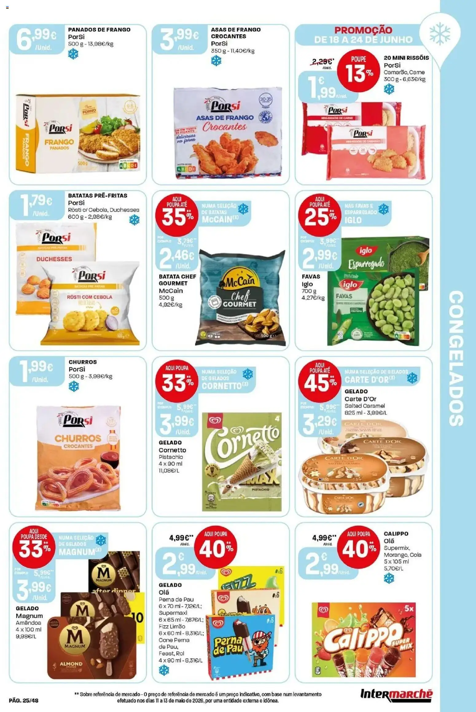 Intermarché - Isto é que são preços BAIXOS! │ válido de 18/06/2026 | Página: 25 | Produtos: Batata, Forno, Base, Magnum amendoa