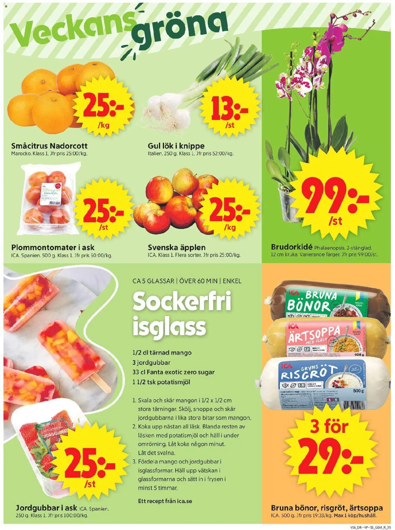 ICA Supermarket reklamblad aktuell från 13.04.2026 | Sida: 7 | Produkter: Fläsk, Äpplen, Mango, Häll