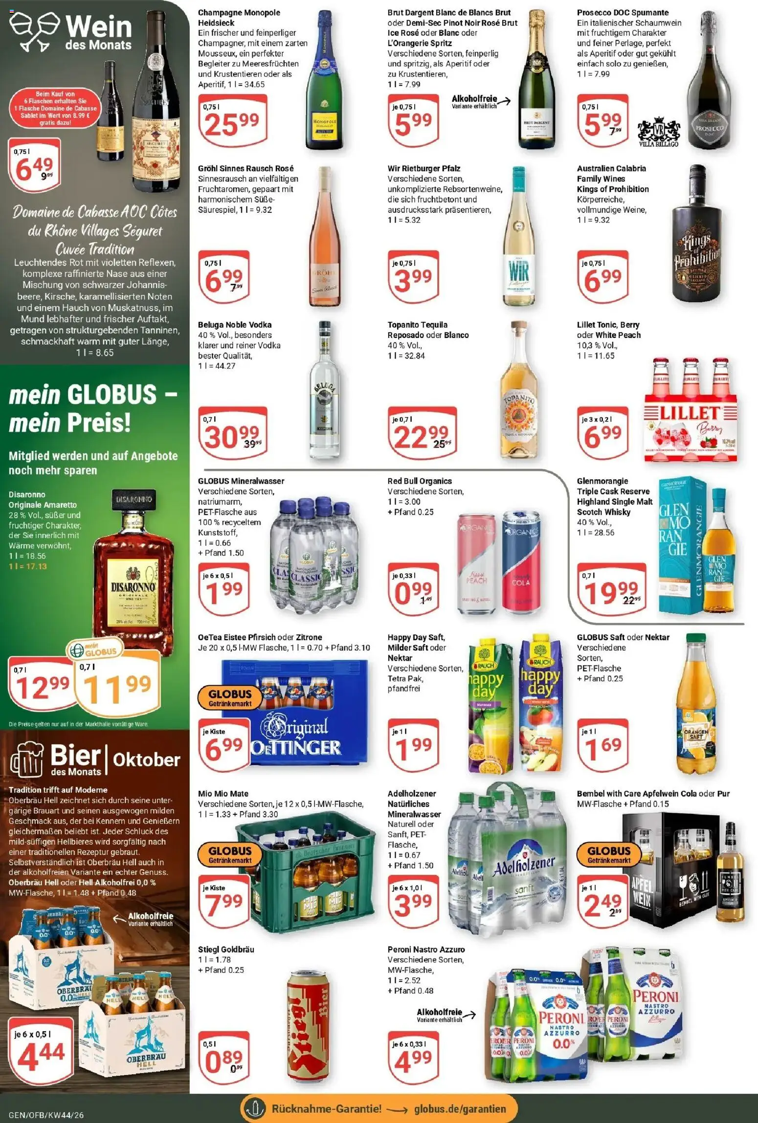 Globus Prospekt Gensingen (ab 26.10.2026) » Angebote online | Seite: 20 | Produkte: Red bull, Cola, Orangen, Saft
