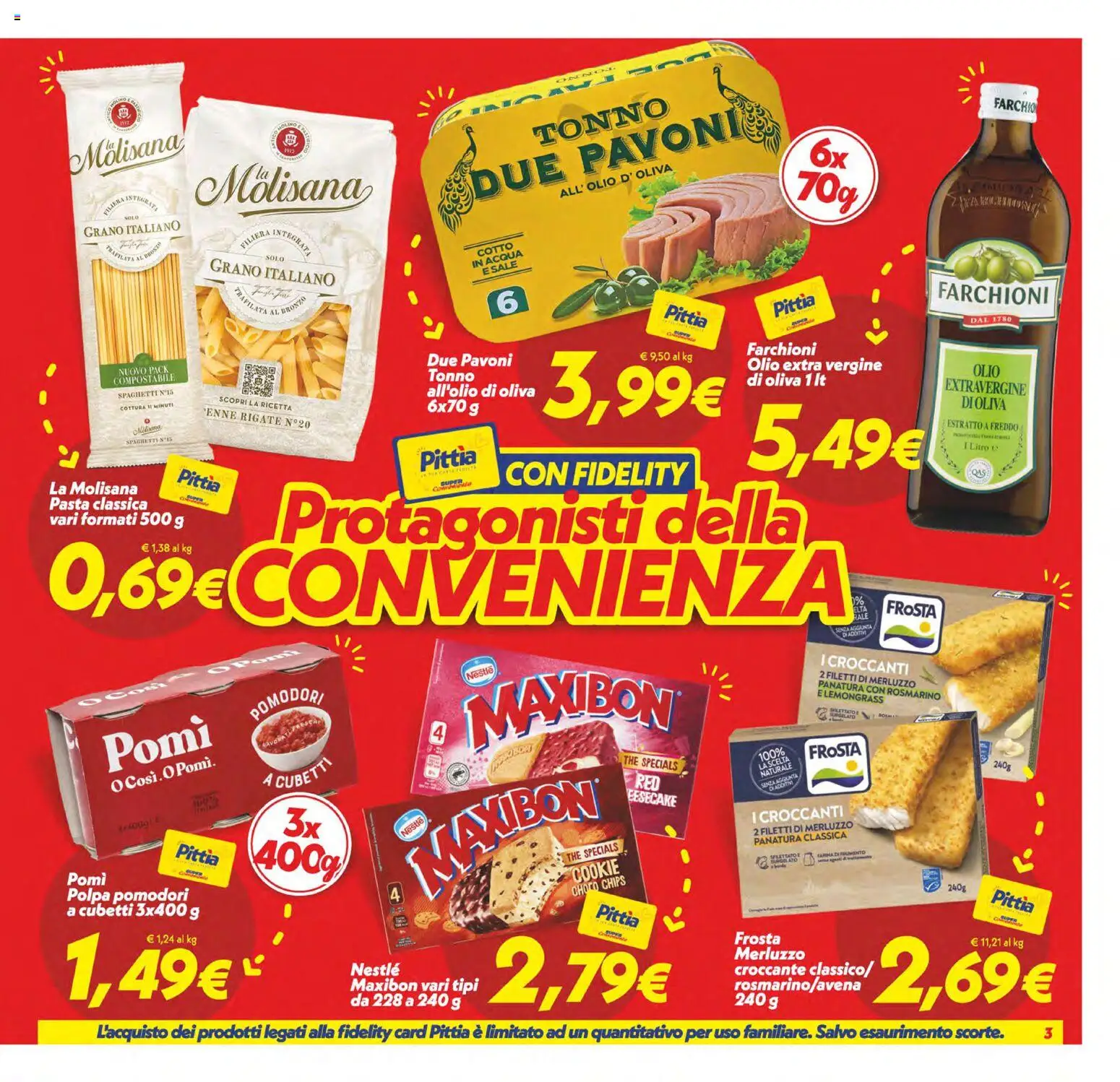 Volantino SuperConveniente del 19.05.2026 | Pagina: 3 | Prodotti: Acqua, Pomodori, The, Olio extra vergine