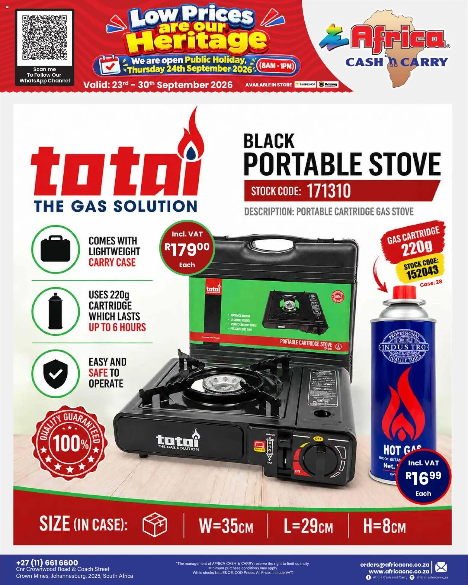 New Africa Cash & Carry catalogue – valid from 23/09/2026 | Page: 37 | Products: Case, Stove, Gas stove, Stock