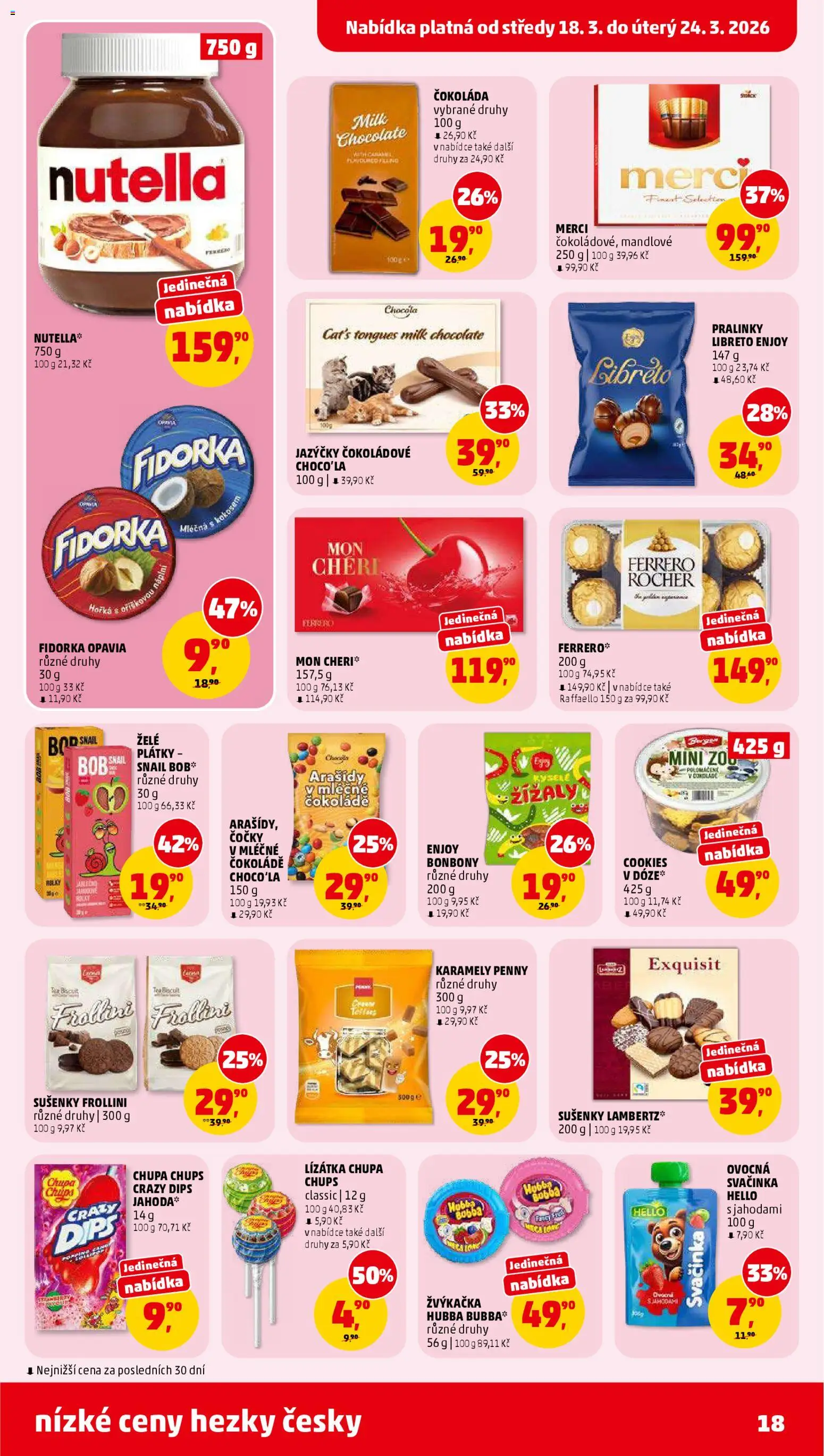 Penny Market leták od 18.03.2026 | Strana: 18 | Produkty: Čokoláda, Bonbóny, Merci, Arašídy