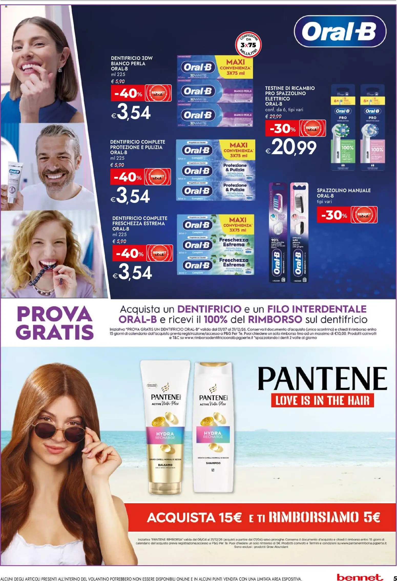 Volantino bennet del 24/09/2026 | Pagina: 5 | Prodotti: Shampoo, Spazzolino, Filo interdentale, The