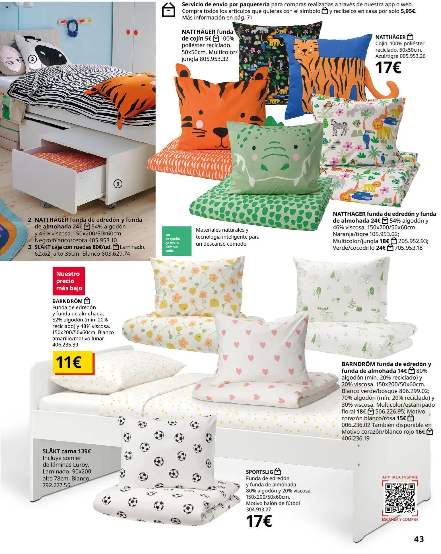 IKEA - Accesorios y decoración │ válido desde el 01/09/2026 | Página: 43 | Productos: Edredón, Cama, Almohada, Cojín