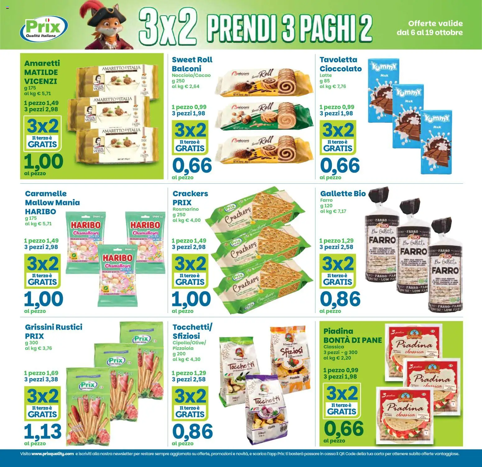 Volantino Prix del 06/10/2026 | Pagina: 8 | Prodotti: Amaretto, Sale, Latte, Rustici