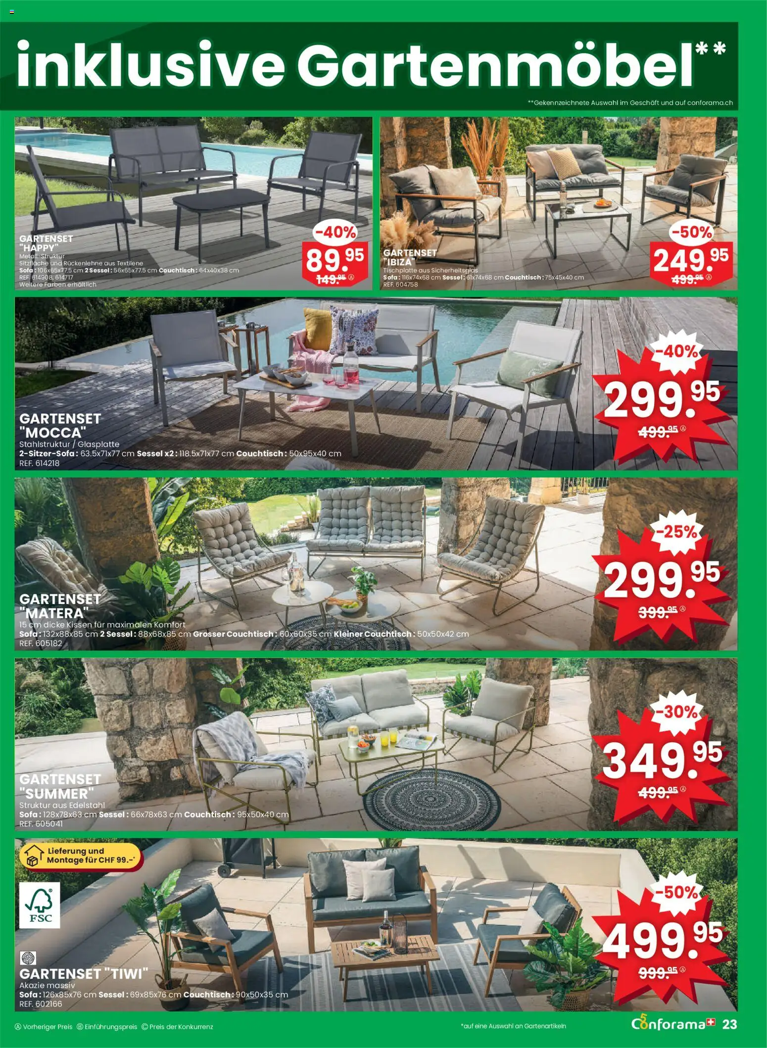Conforama aktionen Primavera – gültig ab 01.04.2026 | Seite: 23 | Produkte: Kissen, Sofa, Sessel, Couchtisch