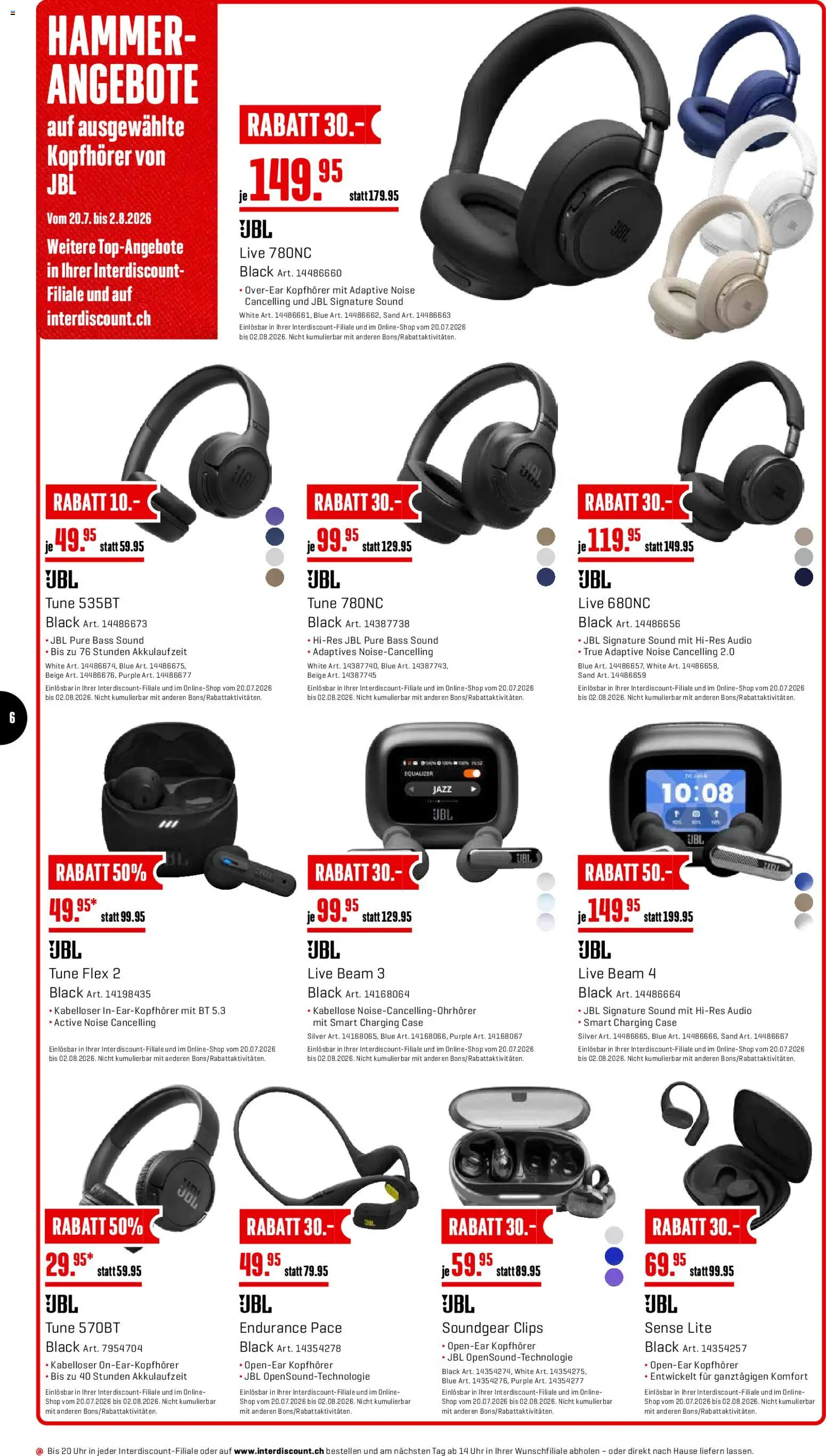 Interdiscount aktionen – gültig ab 20.07.2026 | Seite: 6 | Produkte: Audio, Kopfhörer