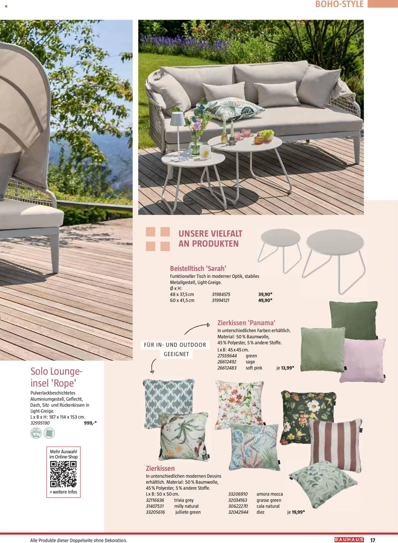 Bauhaus Freizeit im Garten – gültig ab 02.03.2026 | Seite: 17 | Produkte: Beistelltisch, Tisch