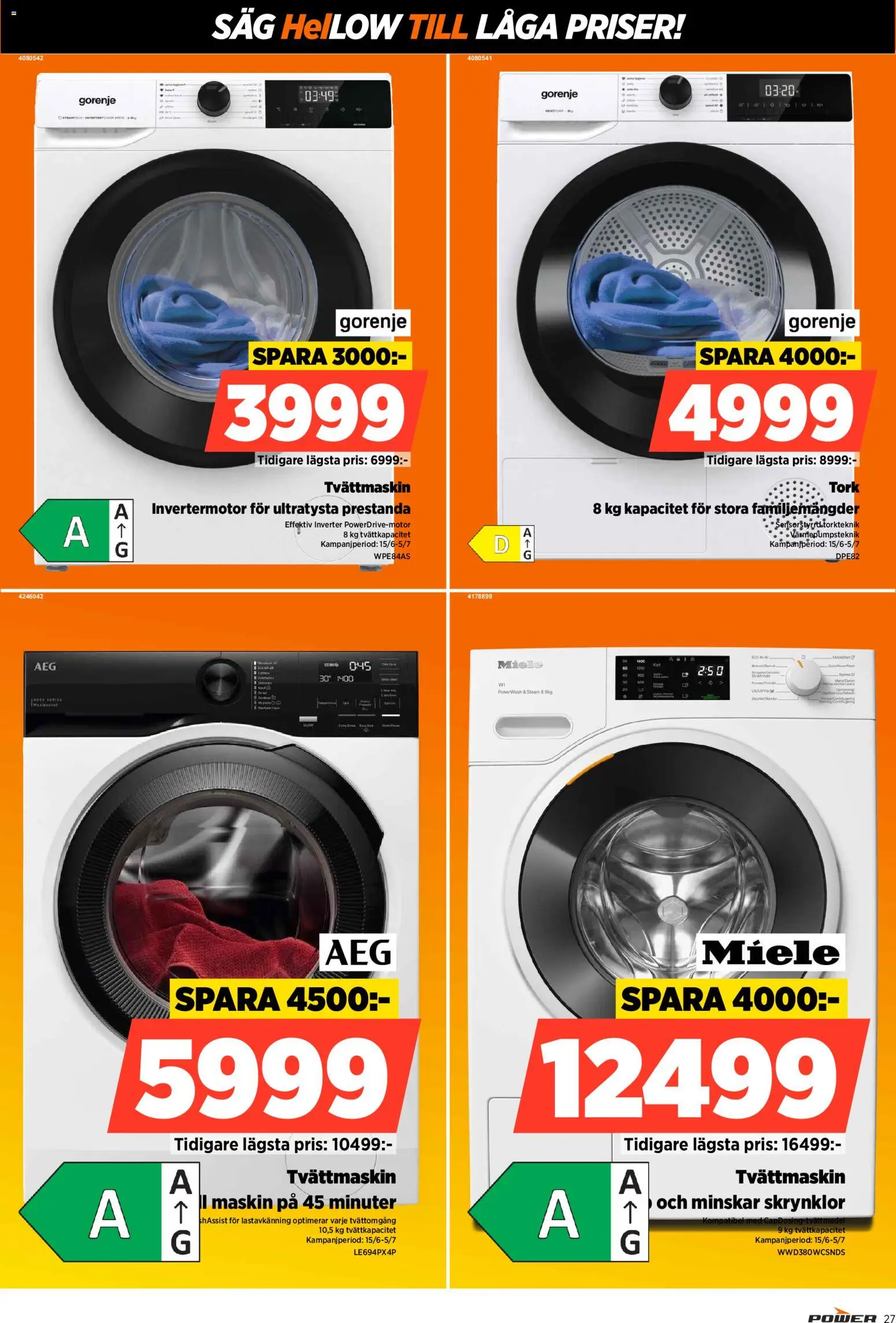 Power reklamblad aktuell från 15.06.2026 | Sida: 27 | Produkter: Såg, Tvättmaskin