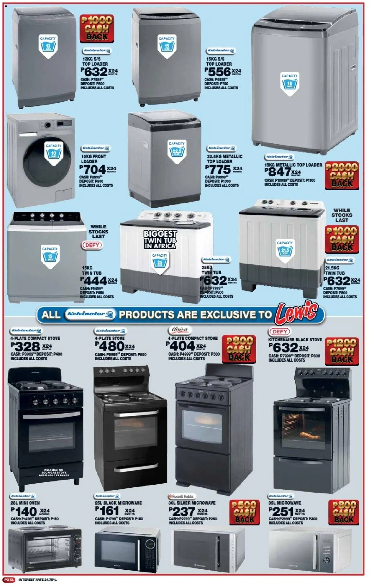 New Lewis Stores catalogue – valid from 11.05.2026 | Page: 12 | Products: Oven, Stove, Microwave, Gas stove