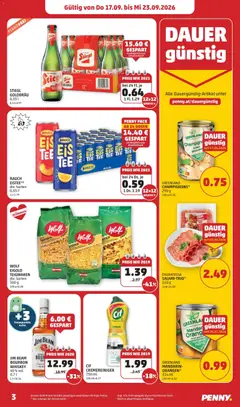 Penny Markt - Flugblatt ab 17.09.2026 gültig | Seite: 3 | Produkte: Whiskey, Creme, Salami, Bourbon