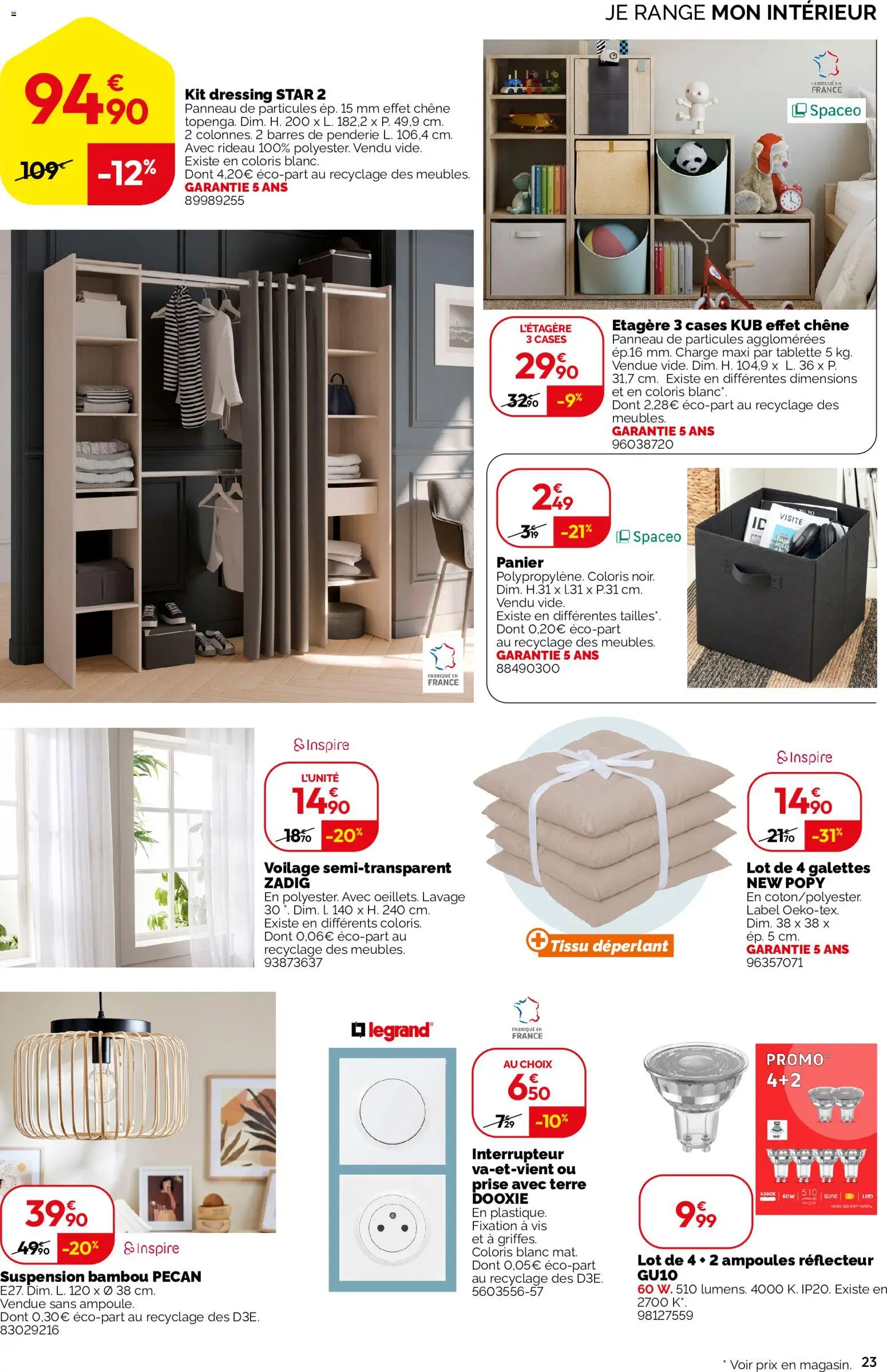 {H1} | Page: 23 | Produits: Tablette, Suspension, Étagère, Prise