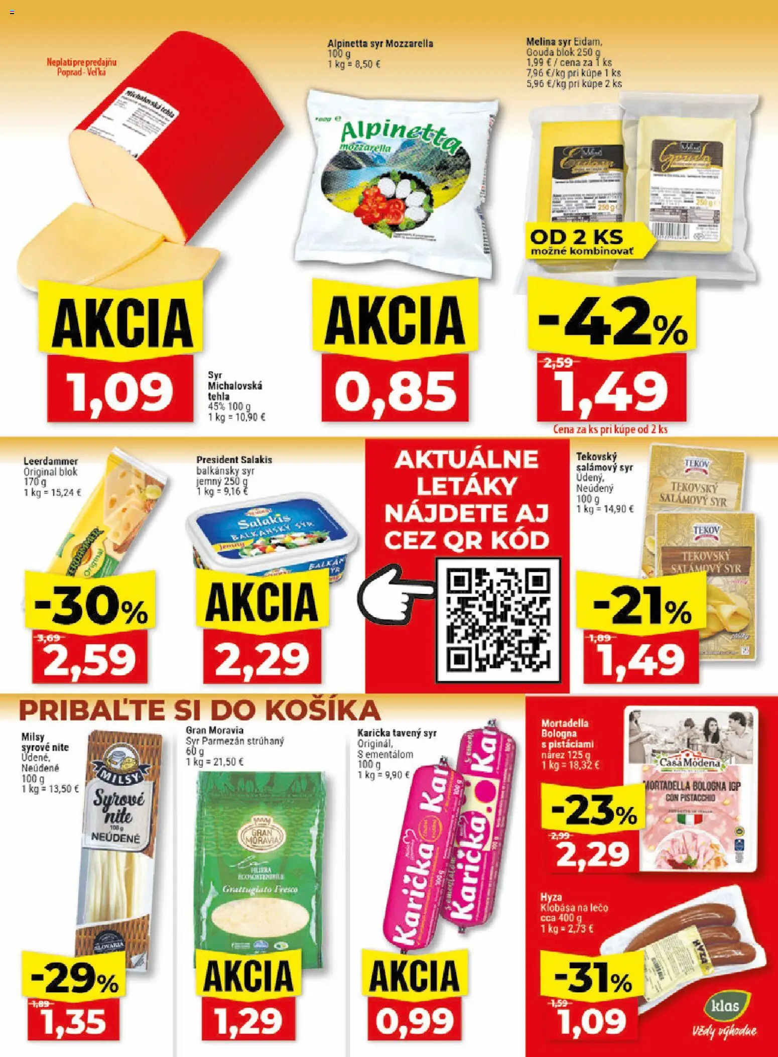 Nové Klas akcie – leták je platný od 27.07.2026 | Strana: 11 | Produkty: Syr, Parmezán, Klobása, Balkánsky syr