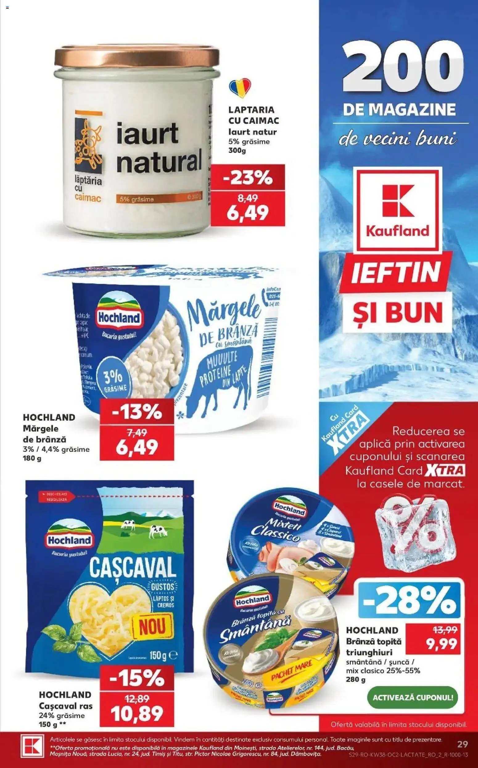 Kaufland Deva 16.09.2026 - Revista si Oferta | Pagină: 29 | Produse: Cașcaval, Lapte, Hochland, Iaurt