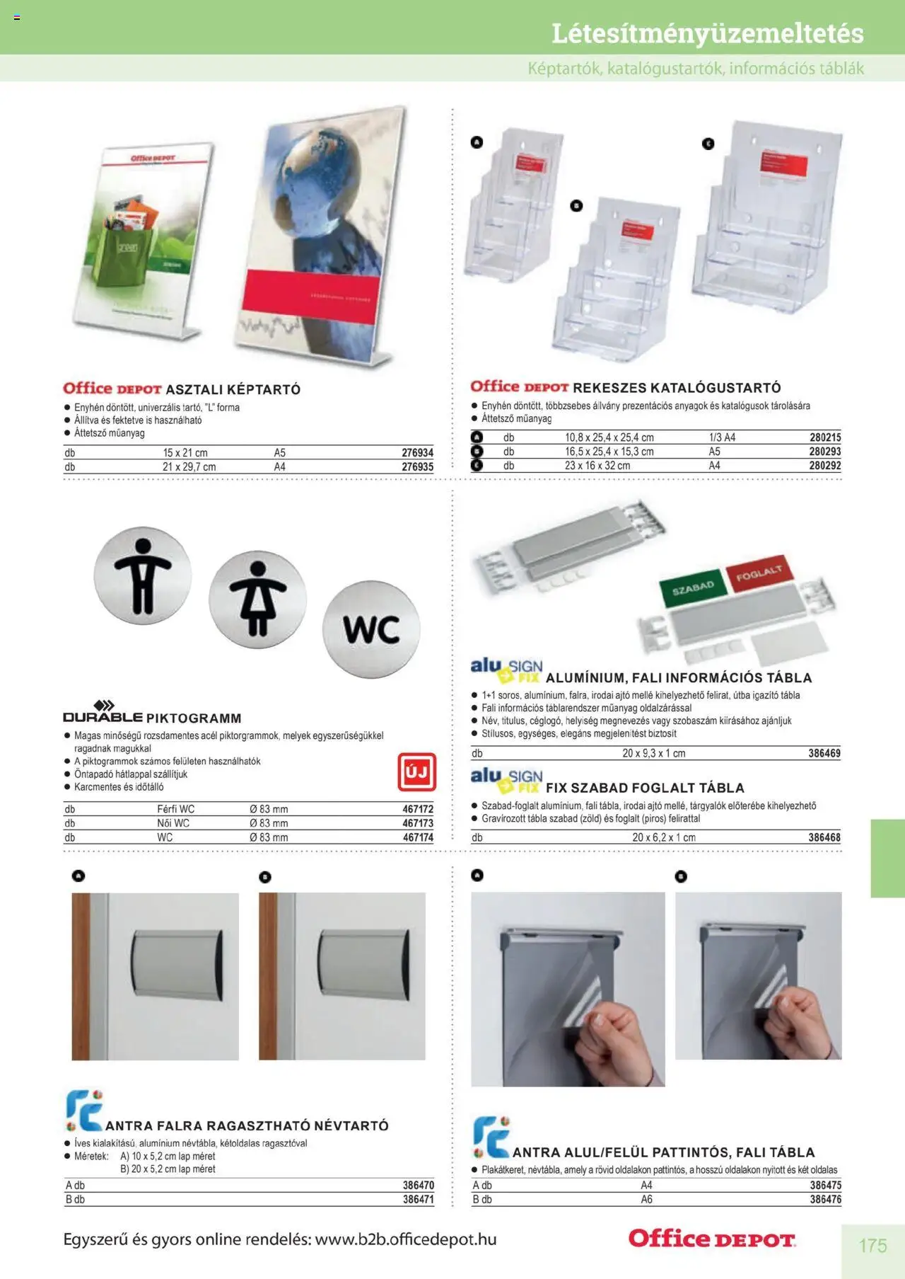 Office Depot akciós ujság - amely érvényes a következő dátumtól: 2025.04.10. | Oldal: 175 | Termékek: Oldalas, Ajtó, Állvány, WC