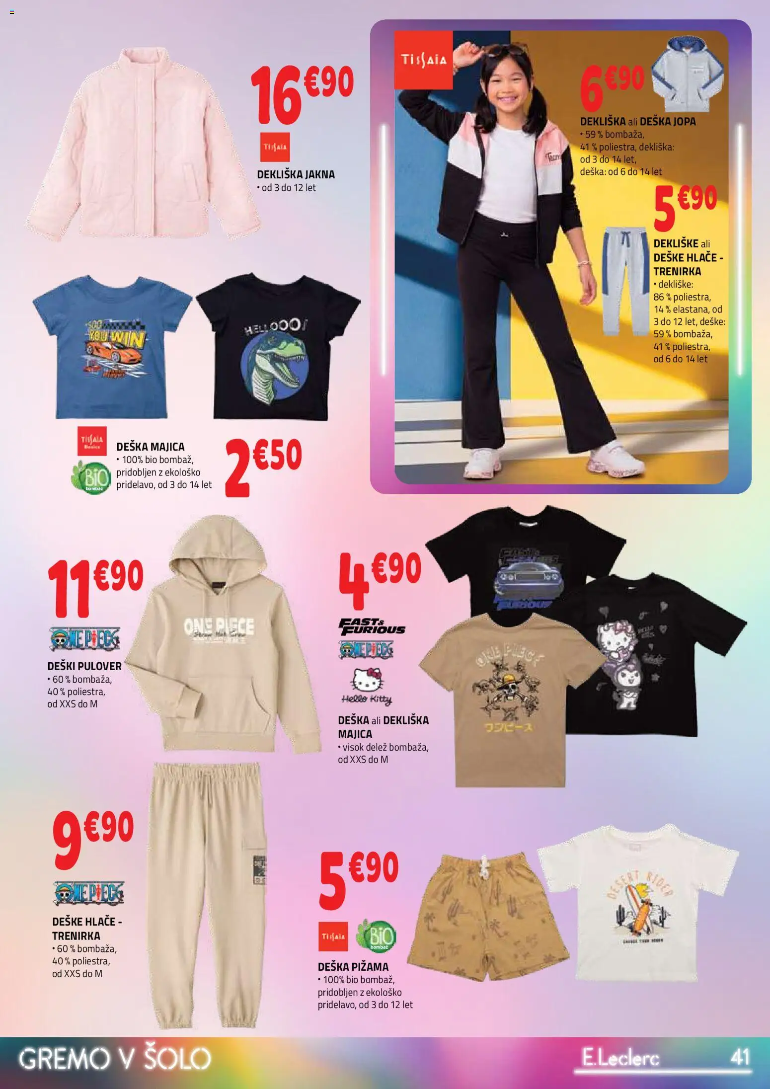 Novi E.leclerc katalog ponudbe – veljaven od 19.08.2026 | Stran: 41 | Izdelki: Pižama, Majica, Jakna, Hlace
