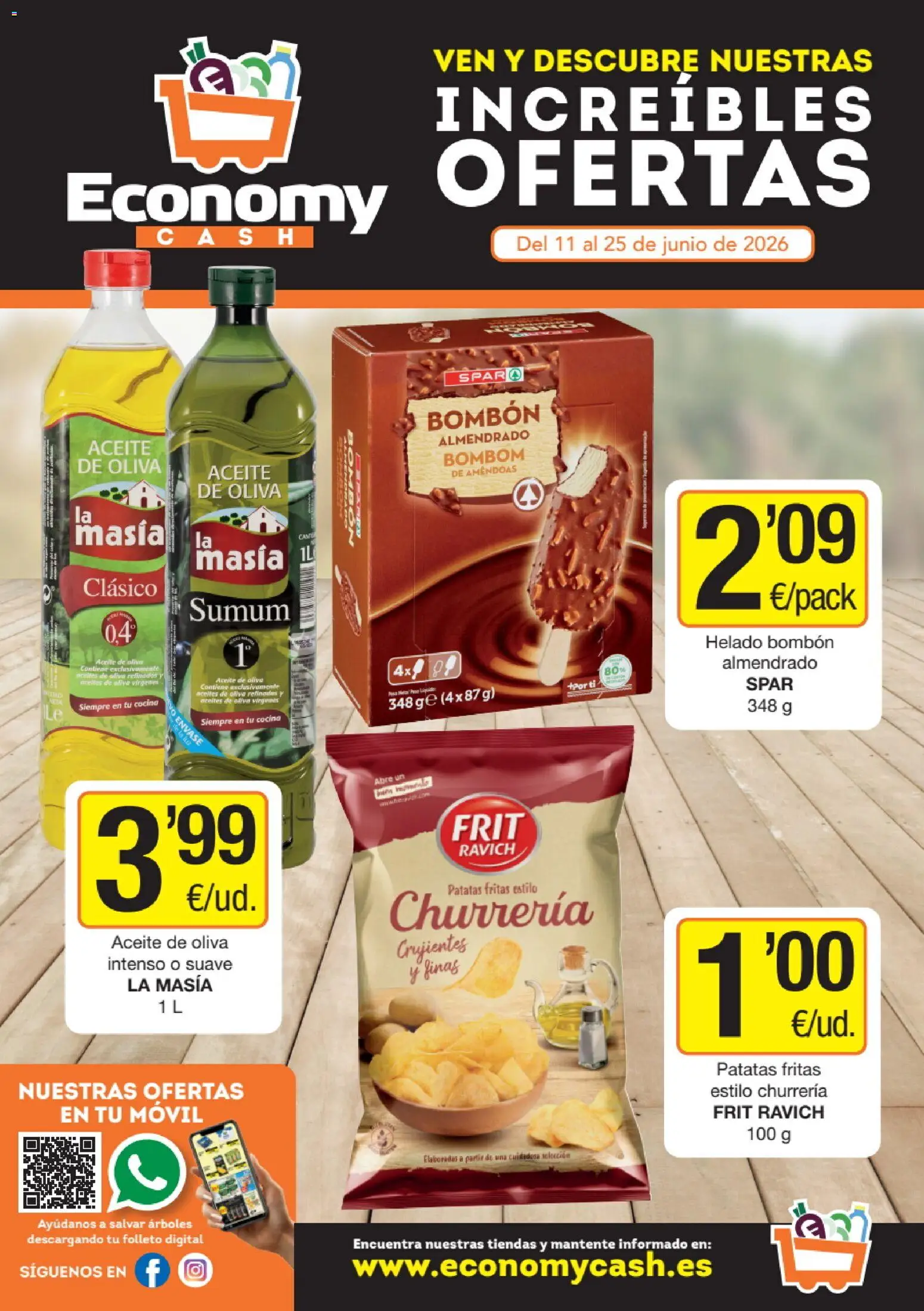 Economy Cash folleto │ válido desde el 11.06.2026 | Página: 1 | Productos: Helado bombón, Aceite, Aceite de oliva, Cocina