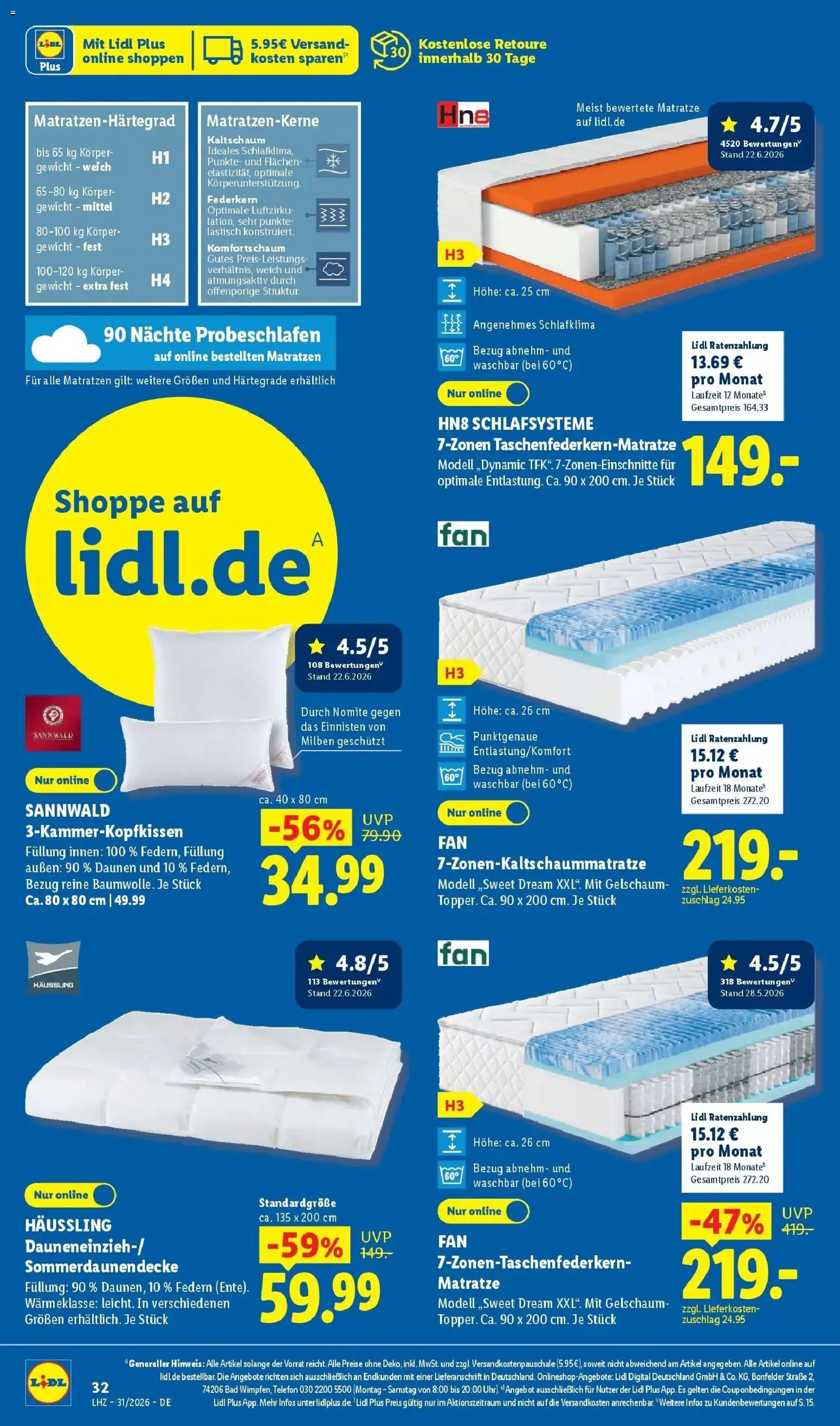 Lidl Prospekt Weikersheim – gültig ab 27.07.2026 | Seite: 10 | Produkte: Gewicht, Matratze, Bad, Telefon