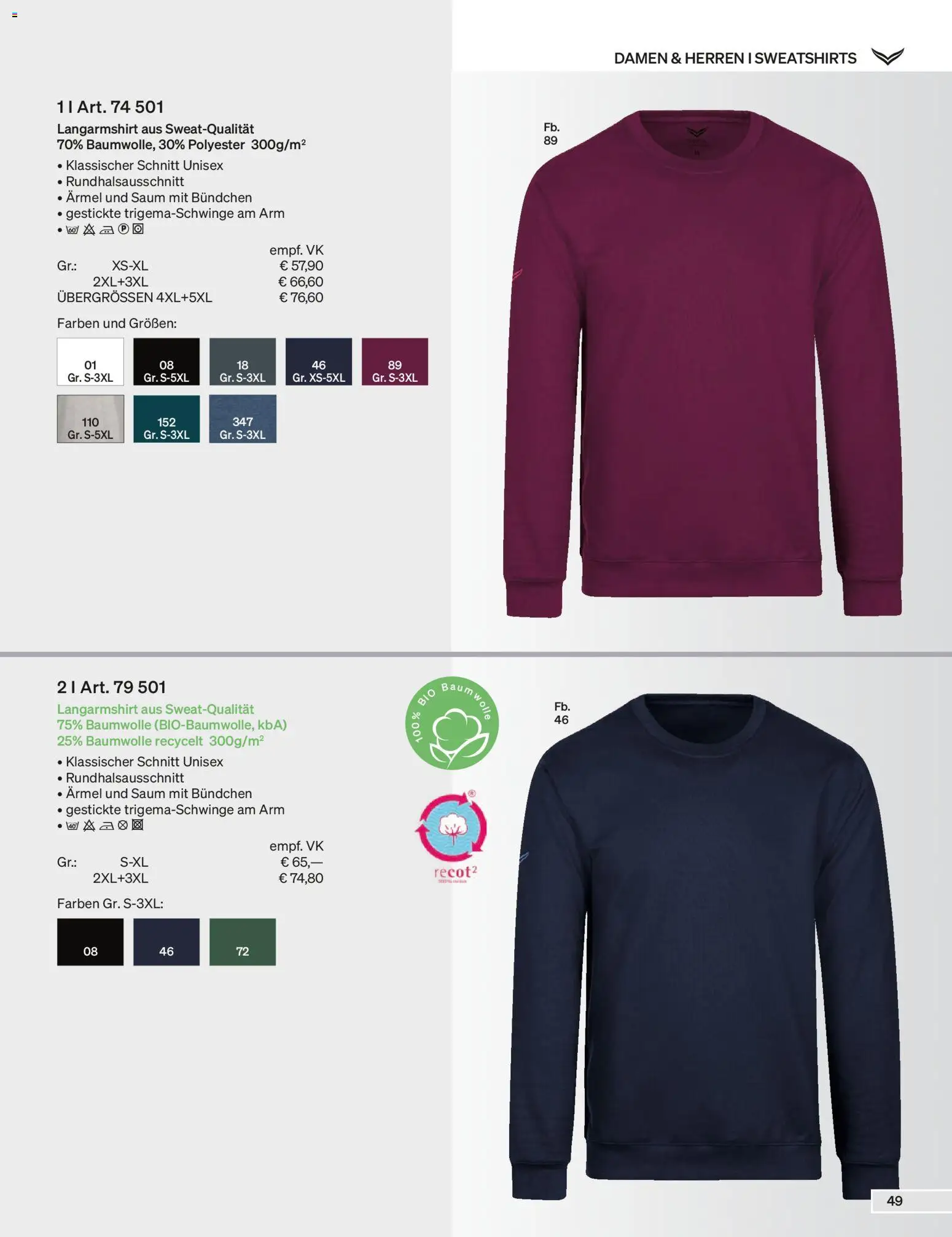 Trigema Prospekt – gültig ab 01.09.2026 | Seite: 50 | Produkte: Langarmshirt