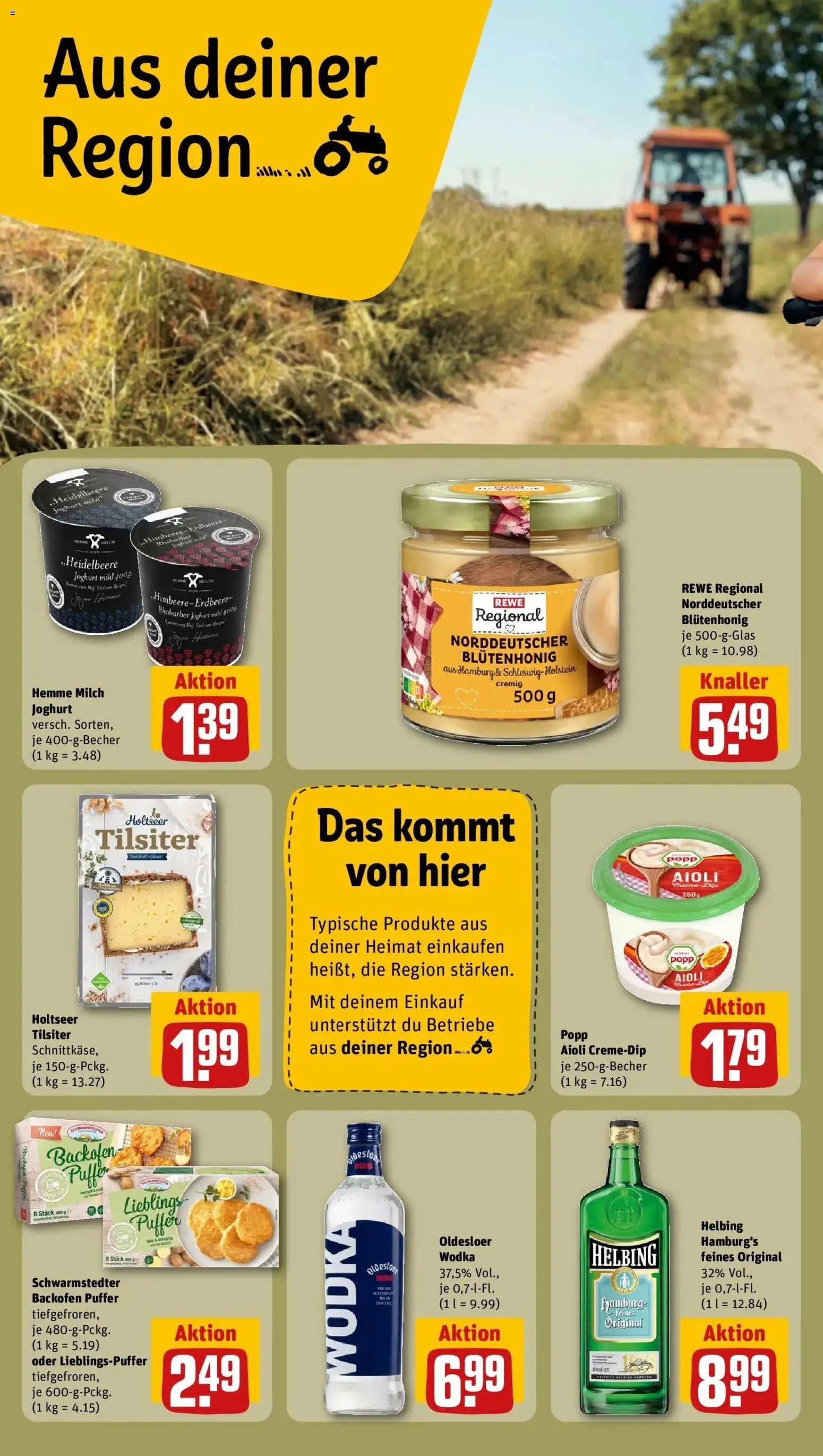 REWE Prospekt ab 24.08.2026 zum Blättern » Angebote | Seite: 18 | Produkte: Milch, Joghurt, Oldesloer, Backofen