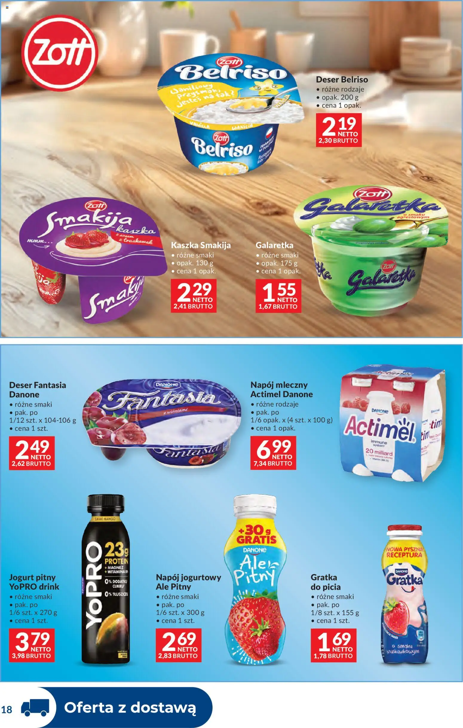 Makro gazetka - Dystrybucja do sklepów od 01.09.2026 | Strona: 18 | Produkty: Deser, Actimel, Napój mleczny, Jogurt