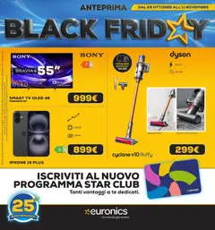 Anteprima del volantino Euronics Black Friday valido a partire dal 29/10/2026