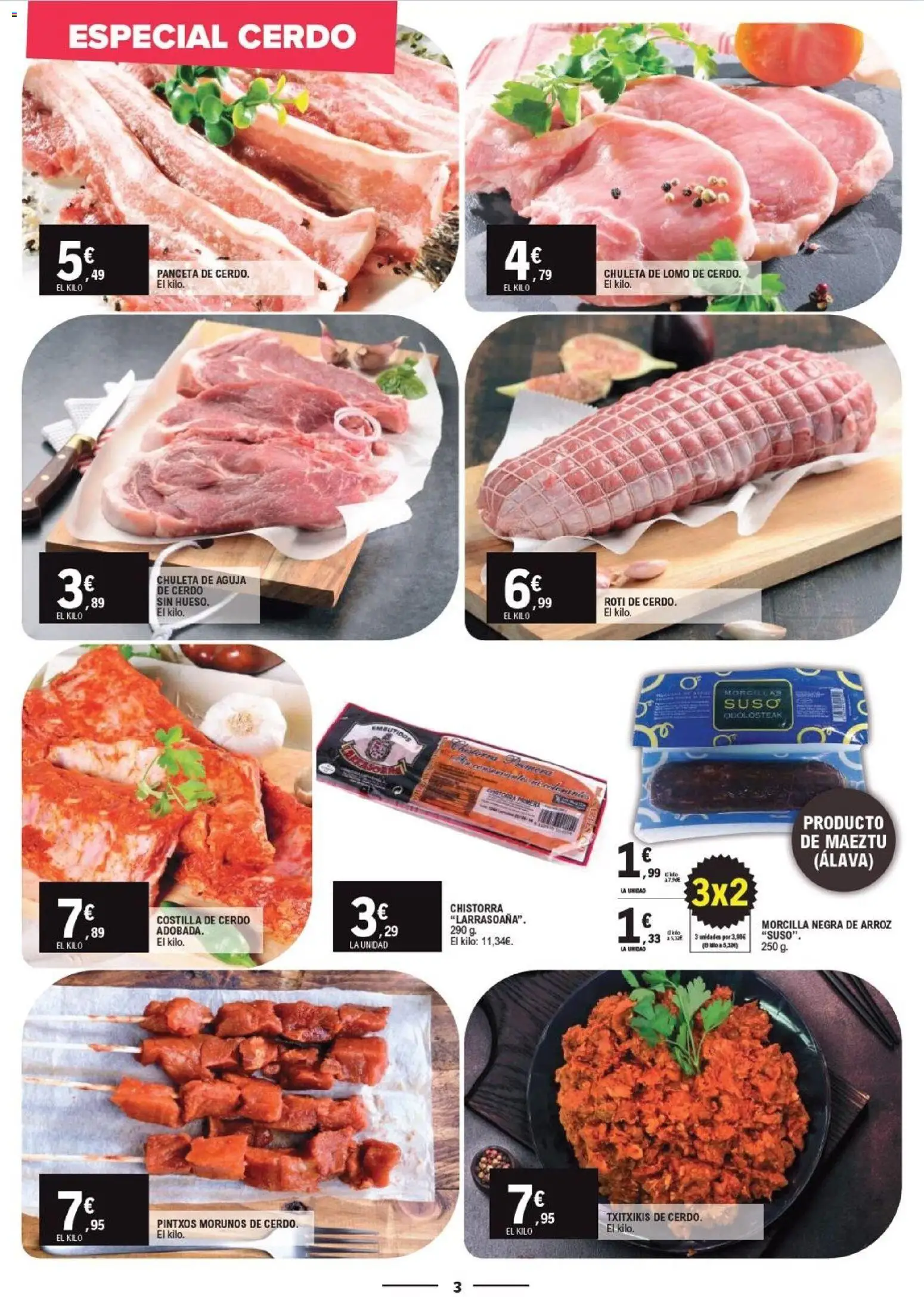 E.Leclerc - Vitoria-Gasteiz │ válido desde el 28/10/2026 | Página: 3 | Productos: Lomo, Cerdo, Arroz, Embutidos
