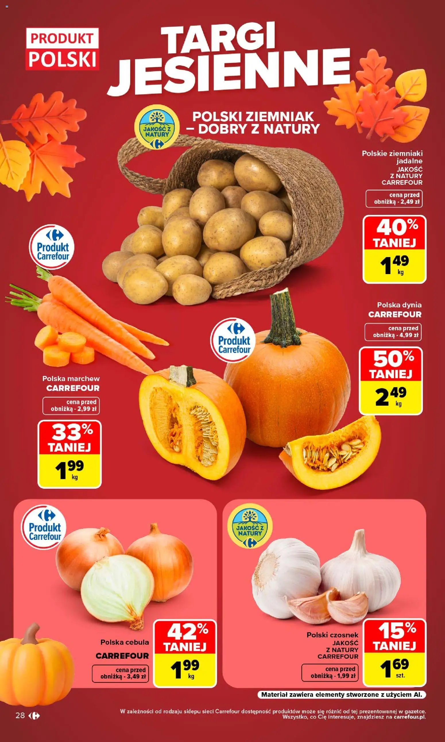 Carrefour gazetka od 14.09.2026 | Strona: 30 | Produkty: Czosnek, Dynia, Marchew, Ziemniaki