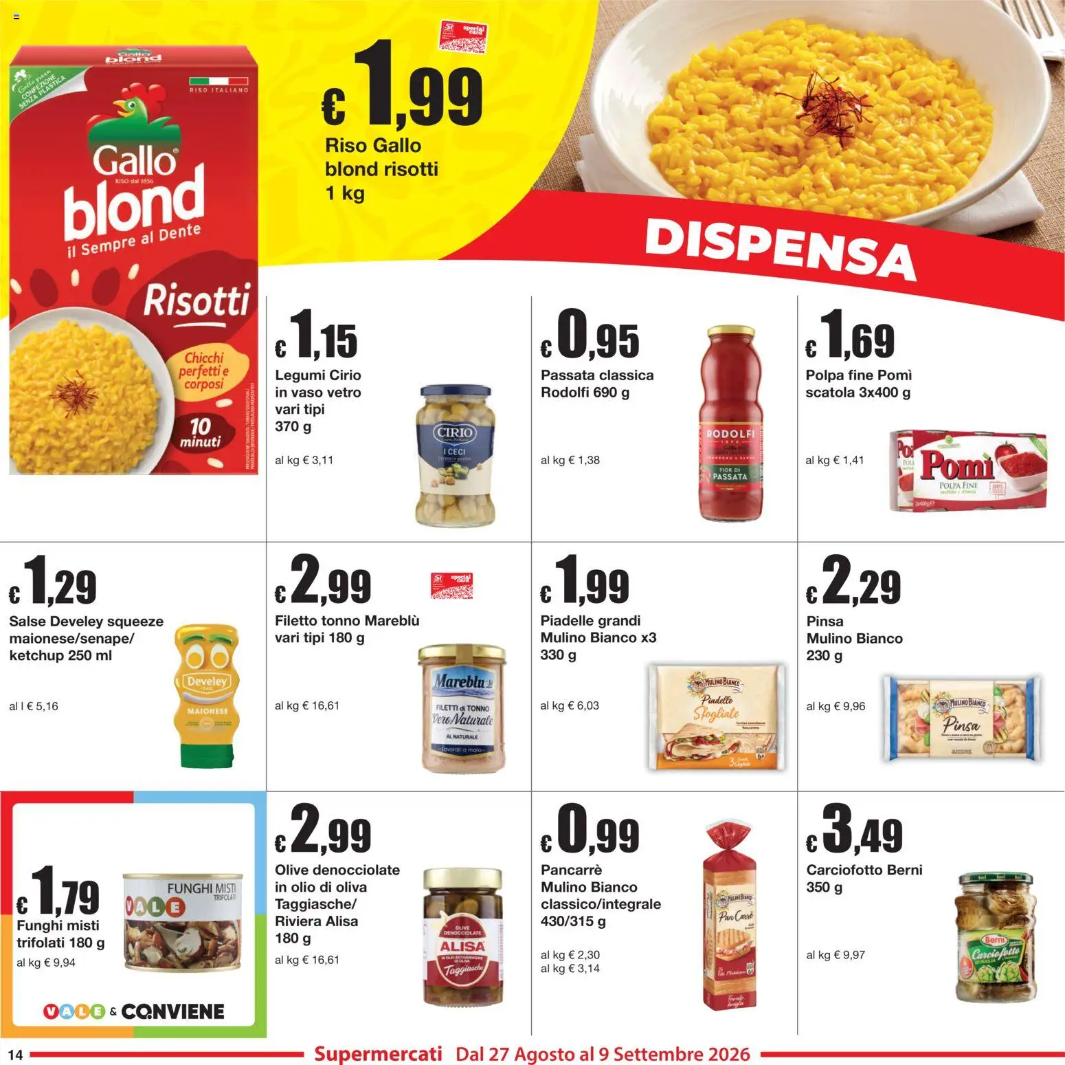 Volantino Sì con Te del 27/08/2026 | Pagina: 14 | Prodotti: Ketchup, Maionese, Salse, Vaso