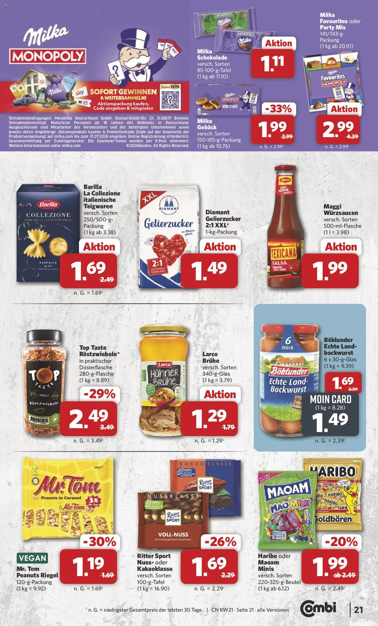 Combi Prospekt 	 – gültig ab 18.05.2026 | Seite: 21 | Produkte: Gelierzucker, Maggi, Schokolade, Tomaten