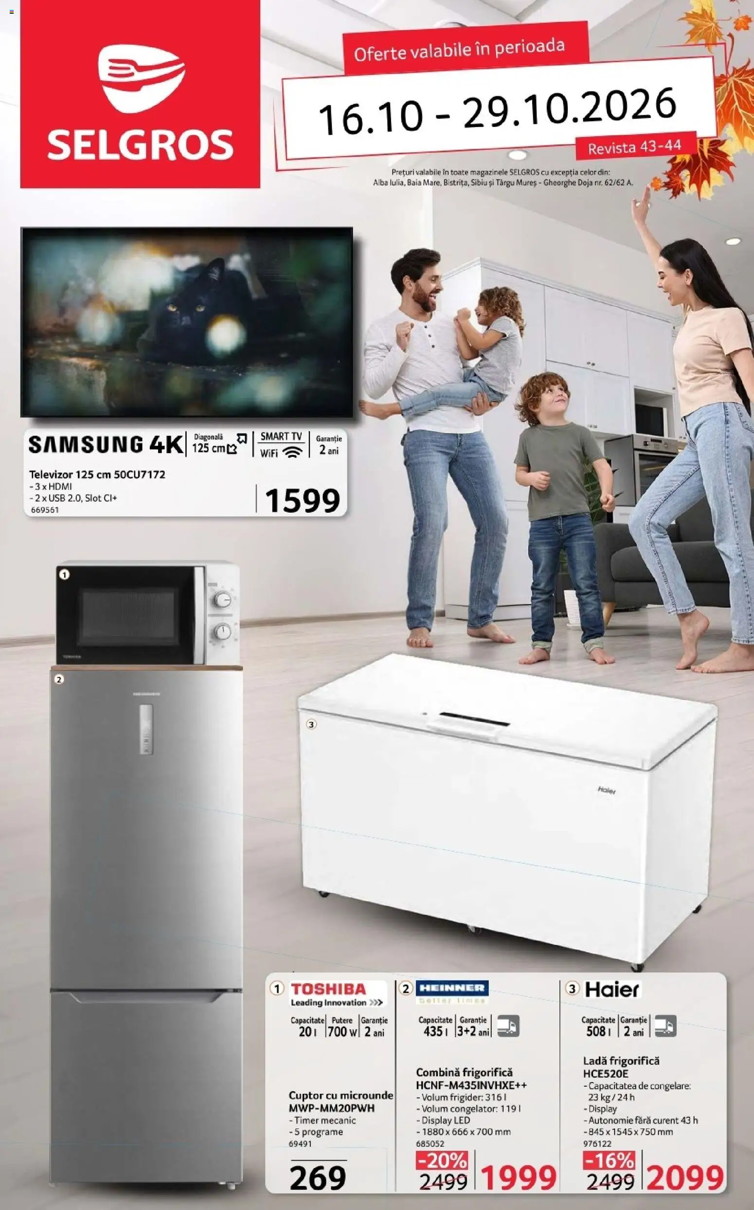 Noul catalog Selgros – valabil de la 16.10.2026 | Pagină: 1 | Produse: Televizor, Usb, Ladă frigorifică, Smart TV