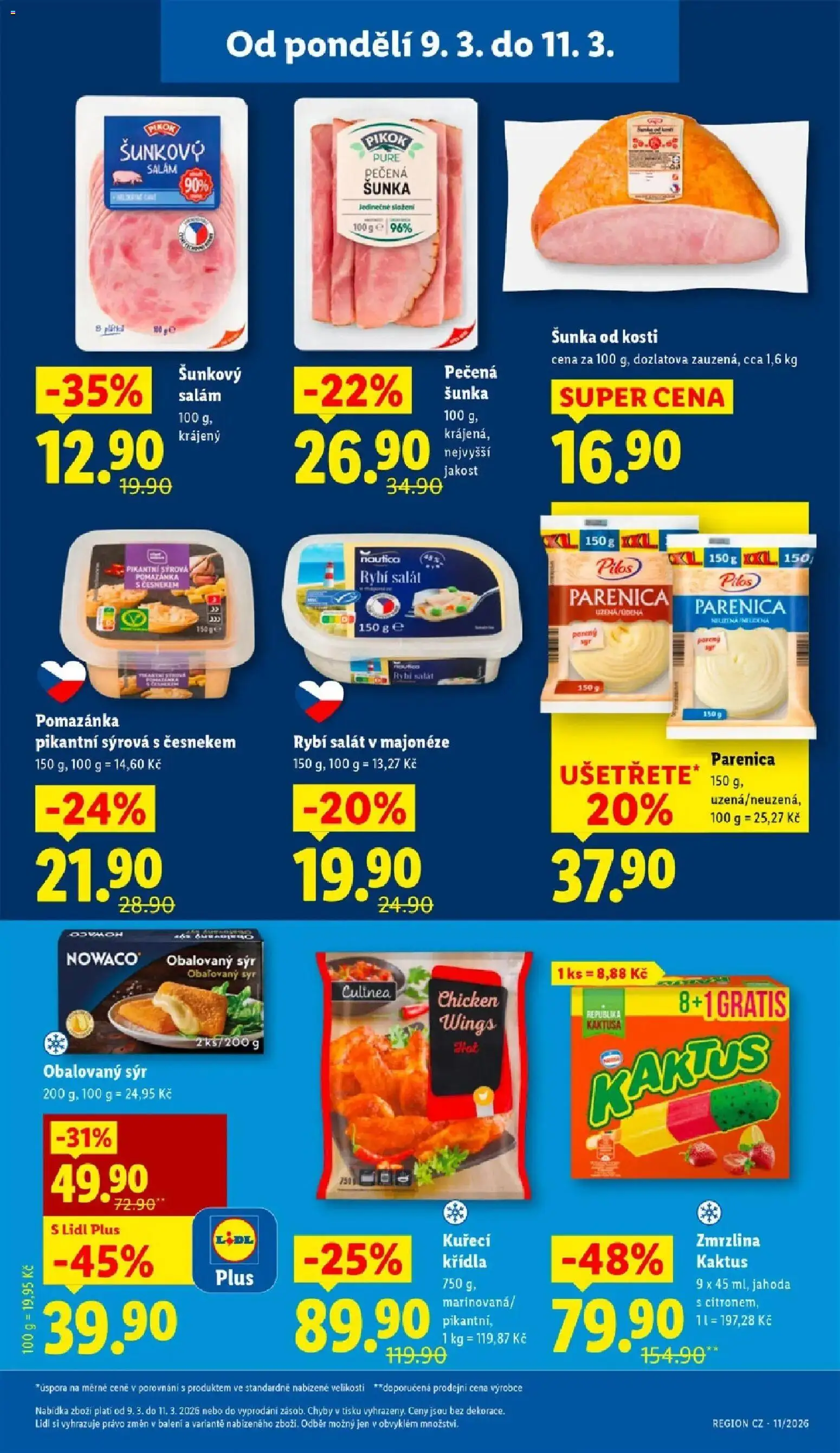 Lidl aktuální leták od 09.03.2026 | Strana: 19 | Produkty: Parenica, Rybí salát, Salát, Šunkový salám