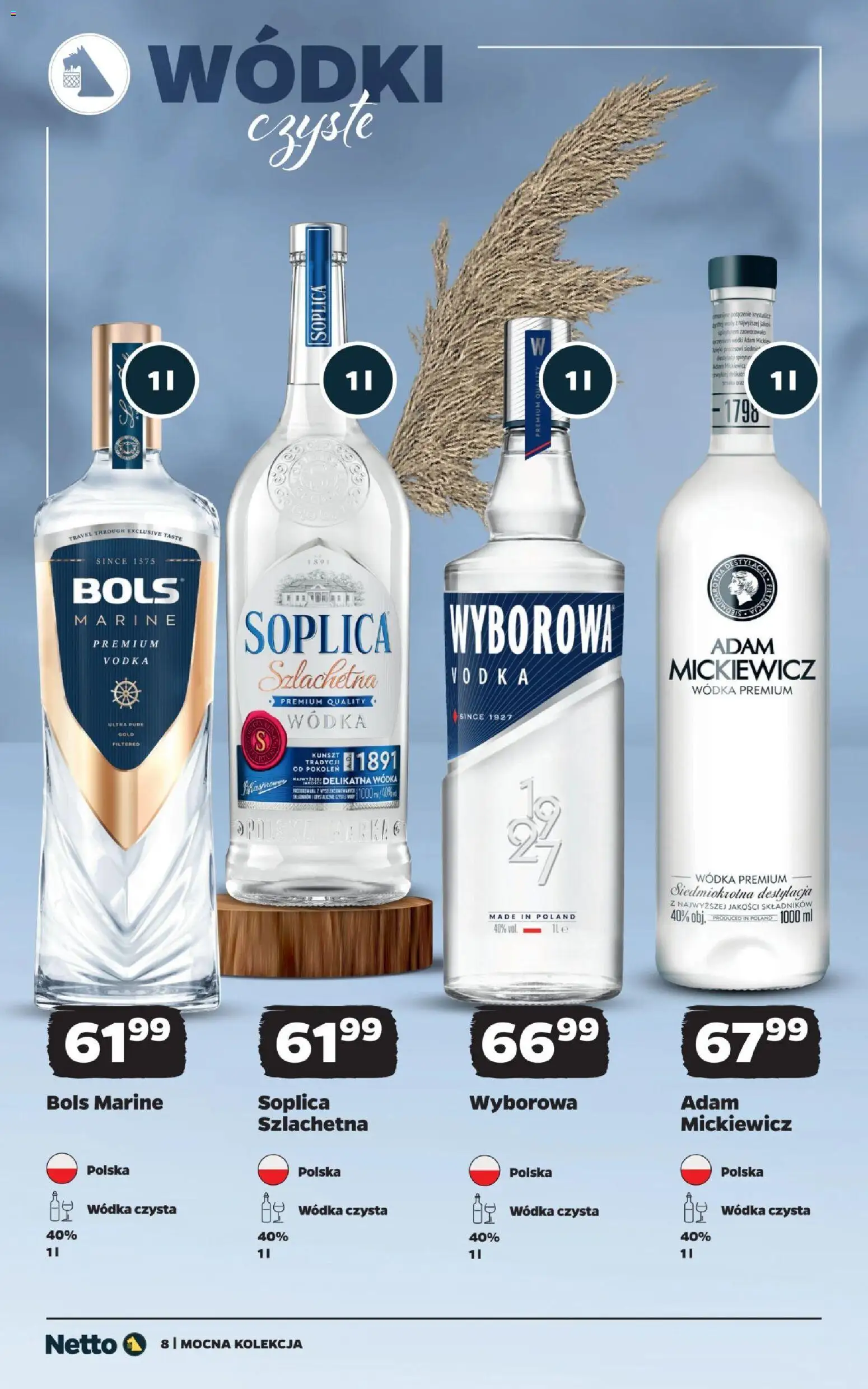 Netto gazetka - Mocne alkohole od 25.10.2026 | Strona: 8 | Produkty: Soplica, Adam mickiewicz wódka, Vodka, Wódka