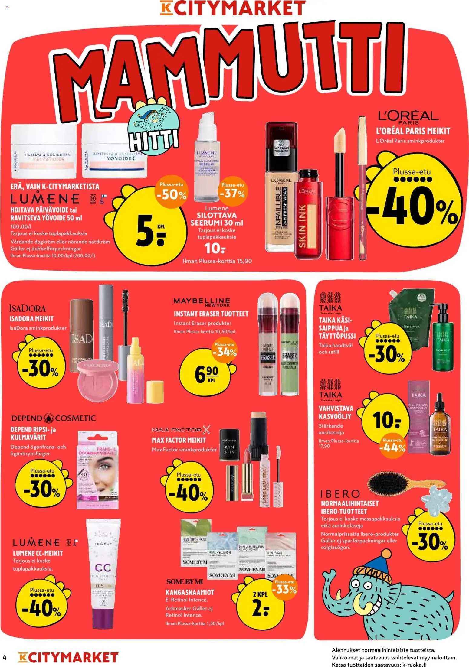 K-Citymarket tarjoukset – voimassa 13/08/2026 alkaen | Sivu: 4 | Tuotteet: Yövoide, Saippua, Seerumi
