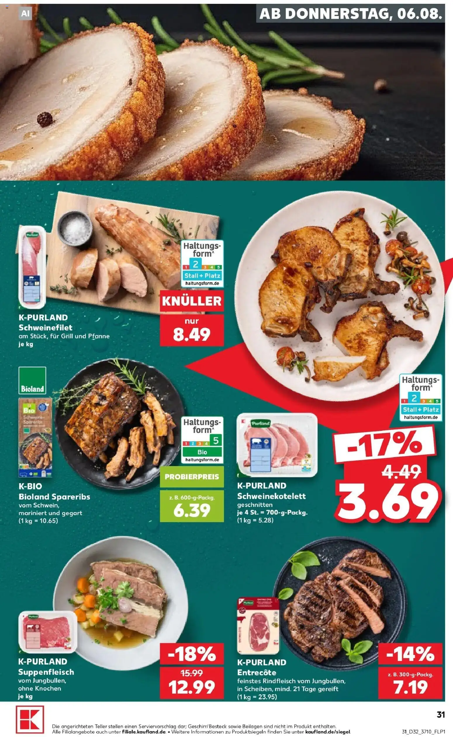 Prospekt Kaufland ab 06.08.2026 » Angebote Online zum Blättern | Seite: 31 | Produkte: Beilagen, Grill, Suppenfleisch, Rindfleisch