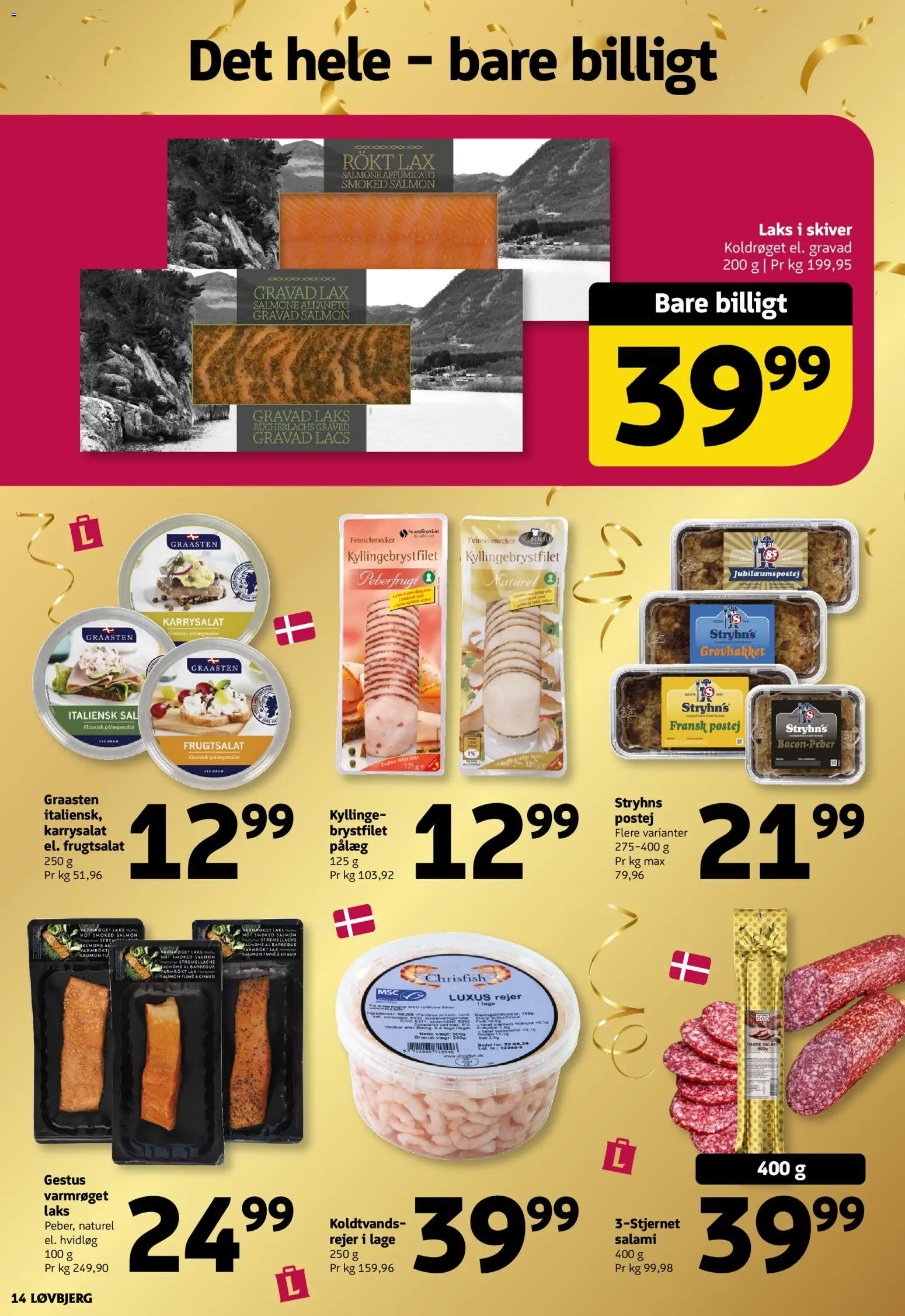 Løvbjerg tilbudsavis – gyldig fra 07/08/2026 | Side: 14 | Produkter: Pålæg, Rejer, Karrysalat, Peberfrugt