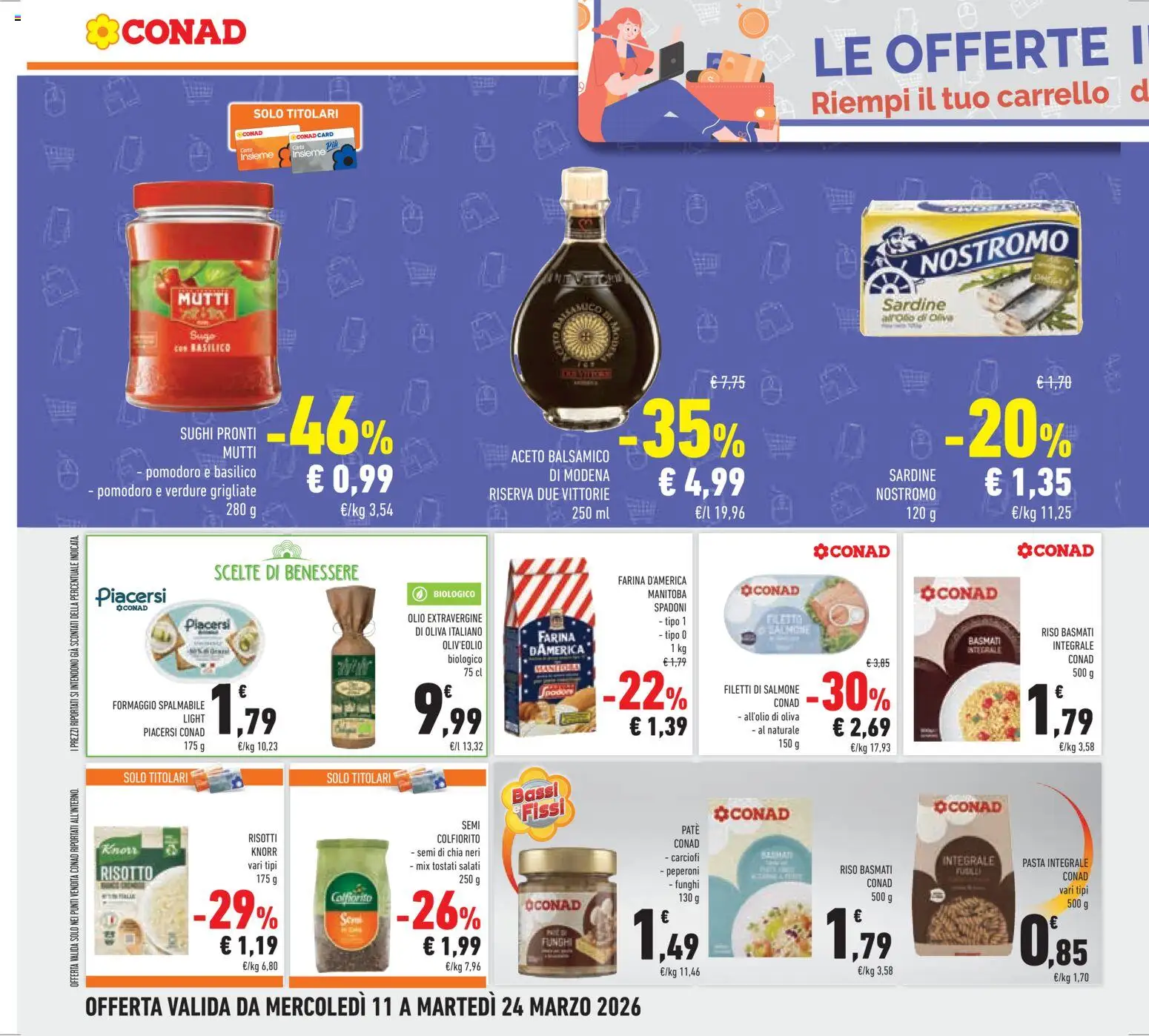 Volantino Conad del 11.03.2026 | Pagina: 30 | Prodotti: Pasta, Funghi, Carciofi, Carrello