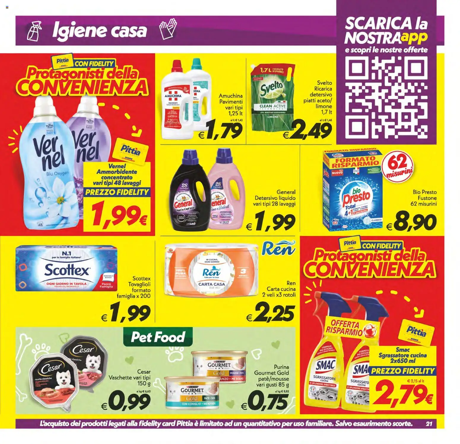 Volantino SuperConveniente del 19.05.2026 | Pagina: 21 | Prodotti: Ammorbidente, Sgrassatore, Limone, Vaschette